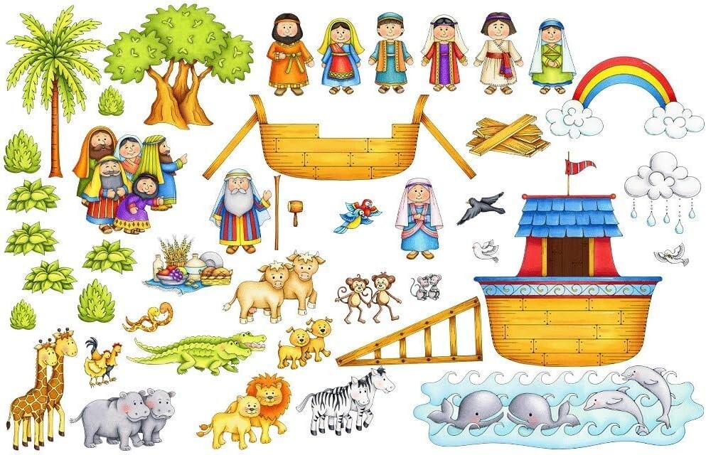 Noah’s Ark Felt Figures Bible Flannel Board Stories 44 pieces lesson activity dl