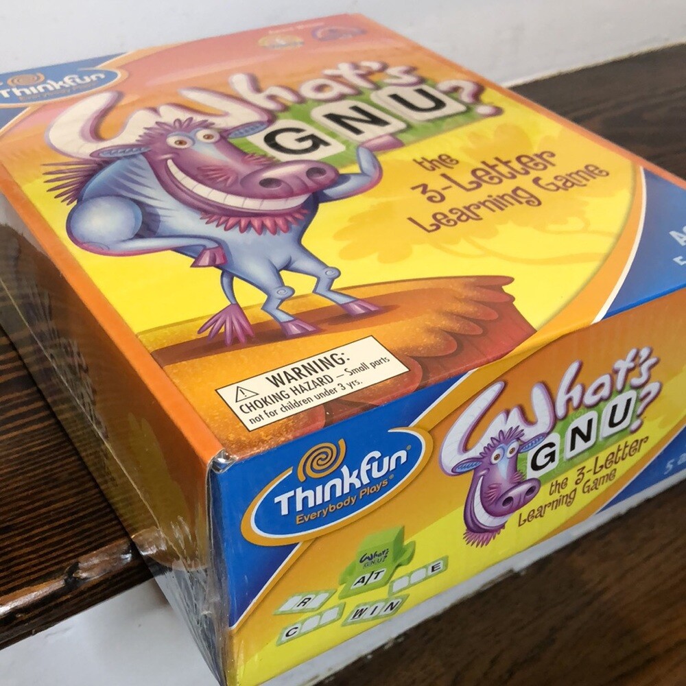 THINKFUN WHAT’S GNU? The 3-Letter Award Winning Learning Game Ages 5+ NWT