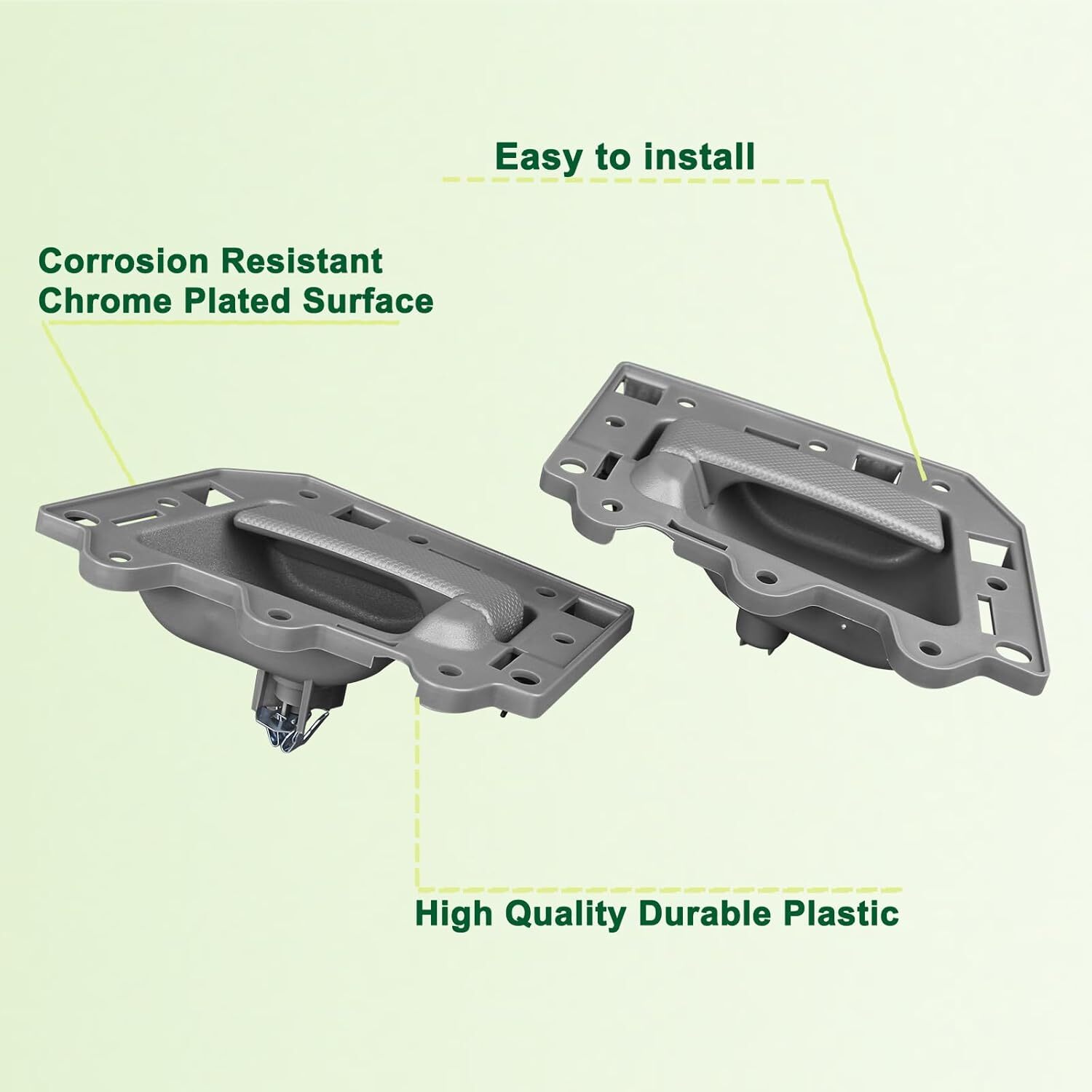 4pcs Interior Door Handle Front/Rear Left and Right Side Gray Compatible with