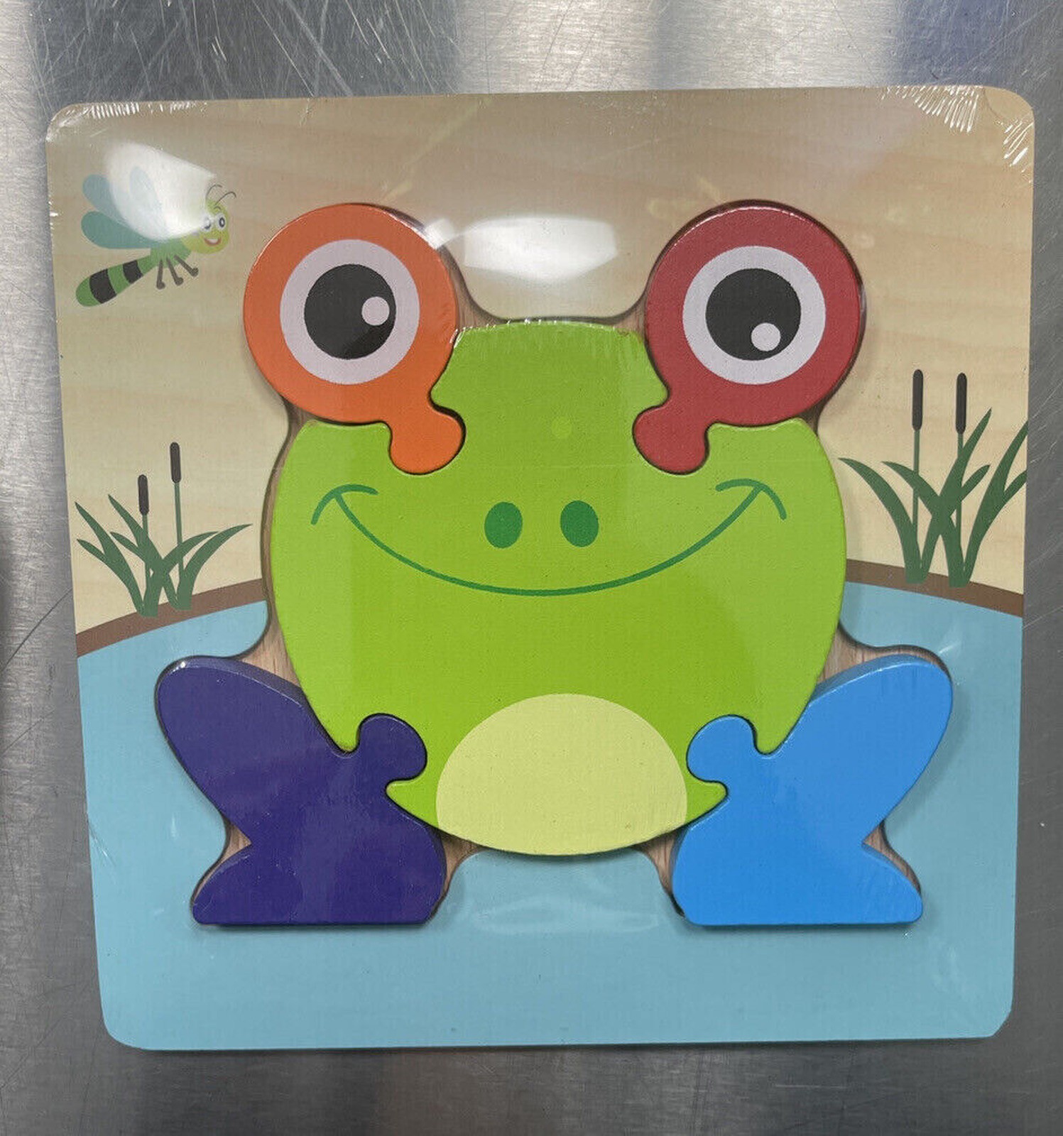 Wood Educational Colorful Animal Puzzles Learning Frog,Fish,Hippo,Elephant New