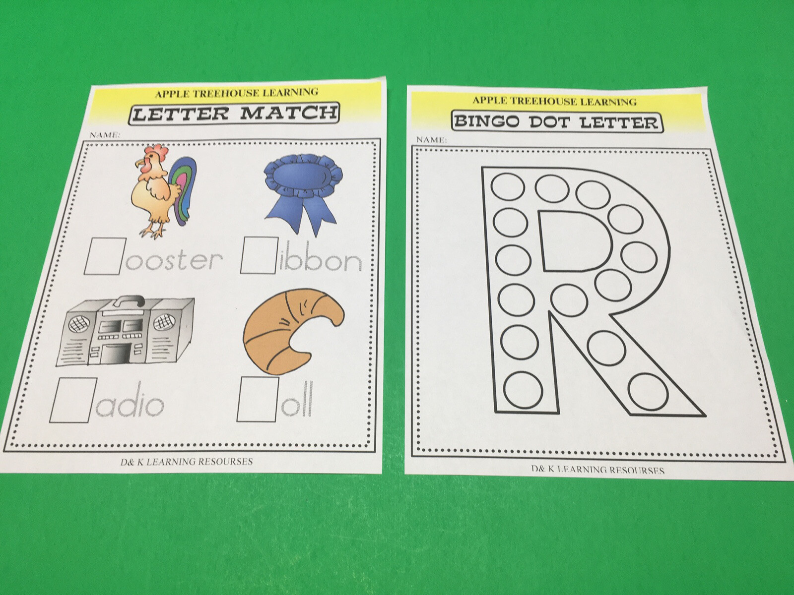 Letter Rr – Apple Treehouse Worksheets – Preschool Teaching supplies 20pgs