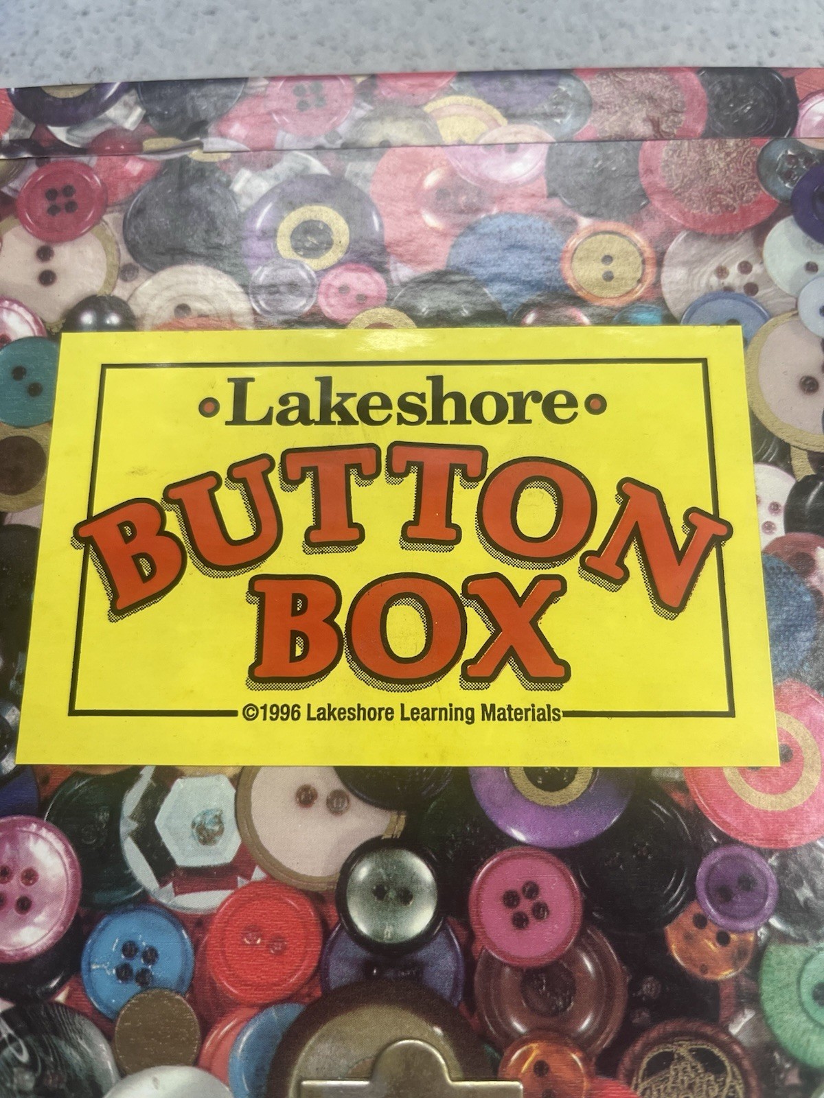 Lakeshore Learning Materials Button Box 1996 Vintage Sorting With Various Button