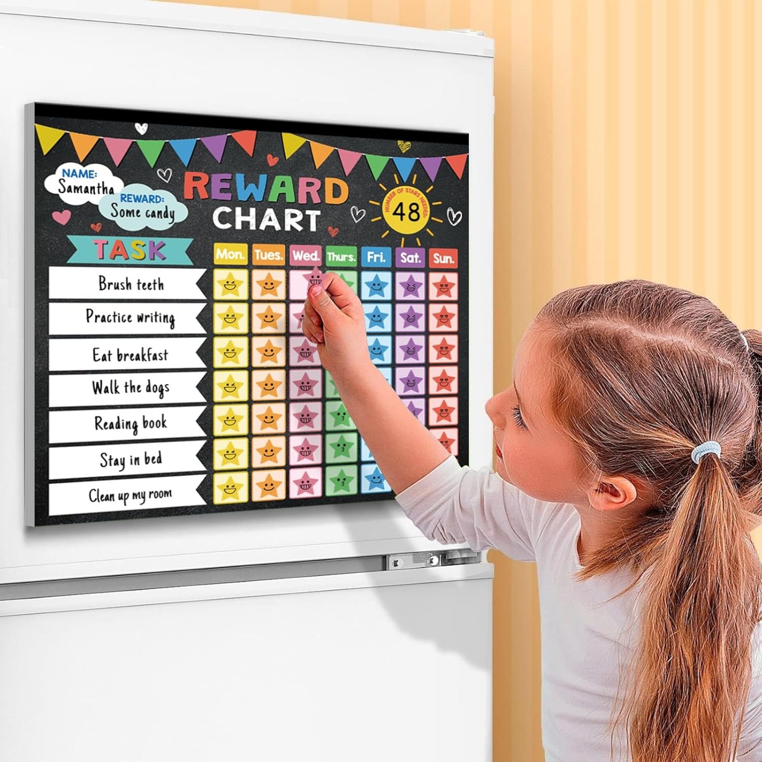 26pcs Reward Chart for Kids,Magnetic,1960 Star Stickers,56 Reward Stickers