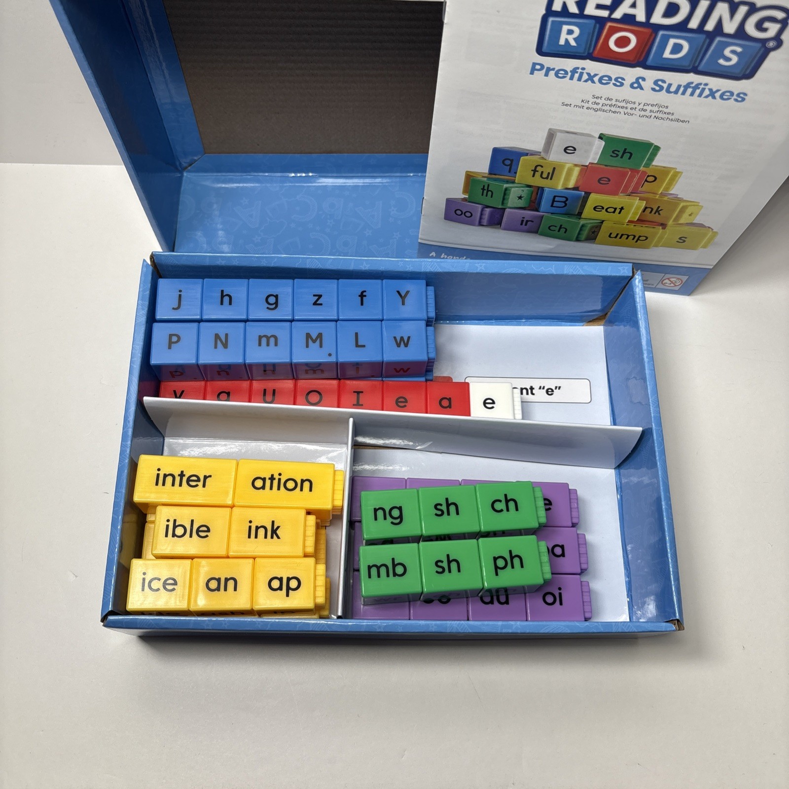 Hand2Mind Reading Rods Prefixes & Suffixes 65 Reading Rods & Activity Guide NEW!