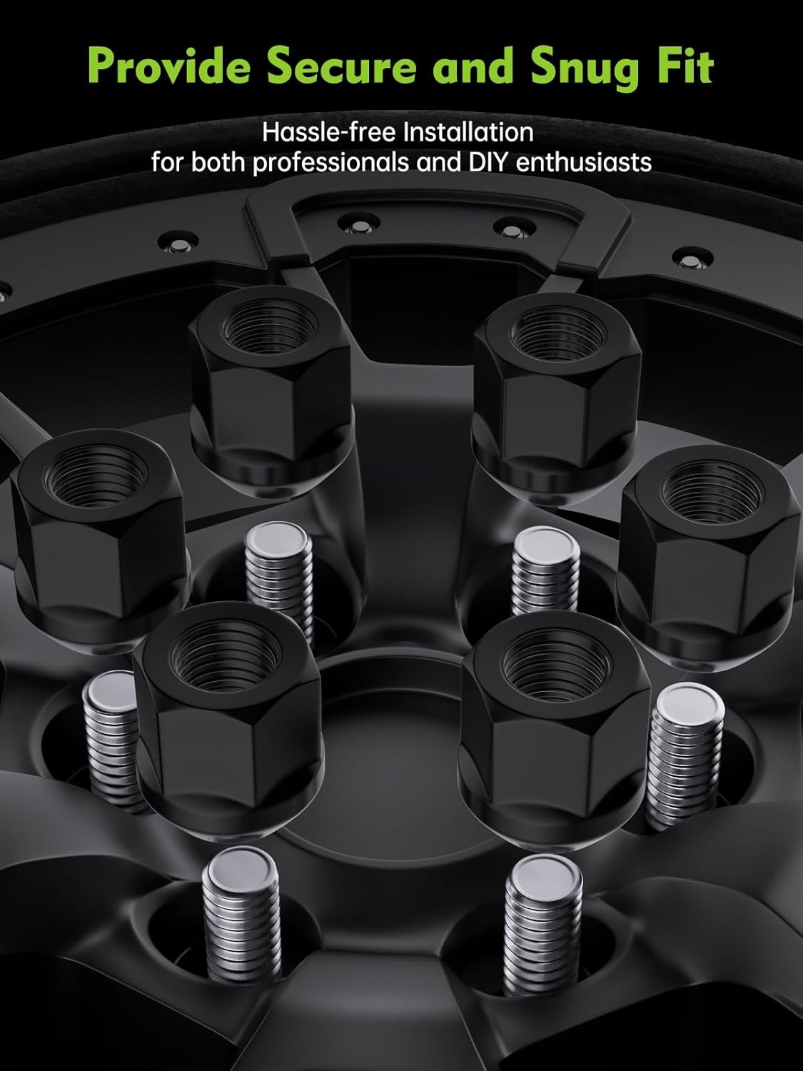 24PCS M14X1.5 Black Open End Lug Nuts Replacement Chevy Silverado 1500 Tahoe