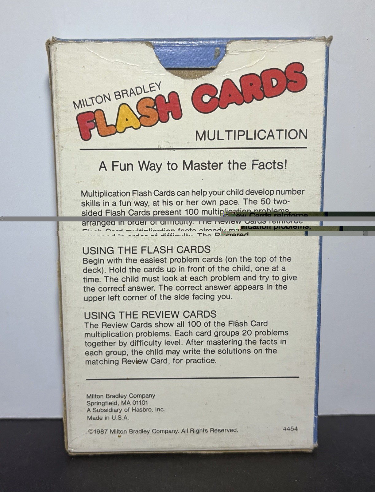 Vintage 1987 Milton Bradley Multiplication Cards Classic Educational Learning
