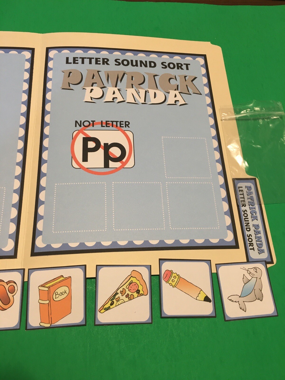 Patrick Panda – Letter Pp – DIY File Folder game – Printed / Uncut