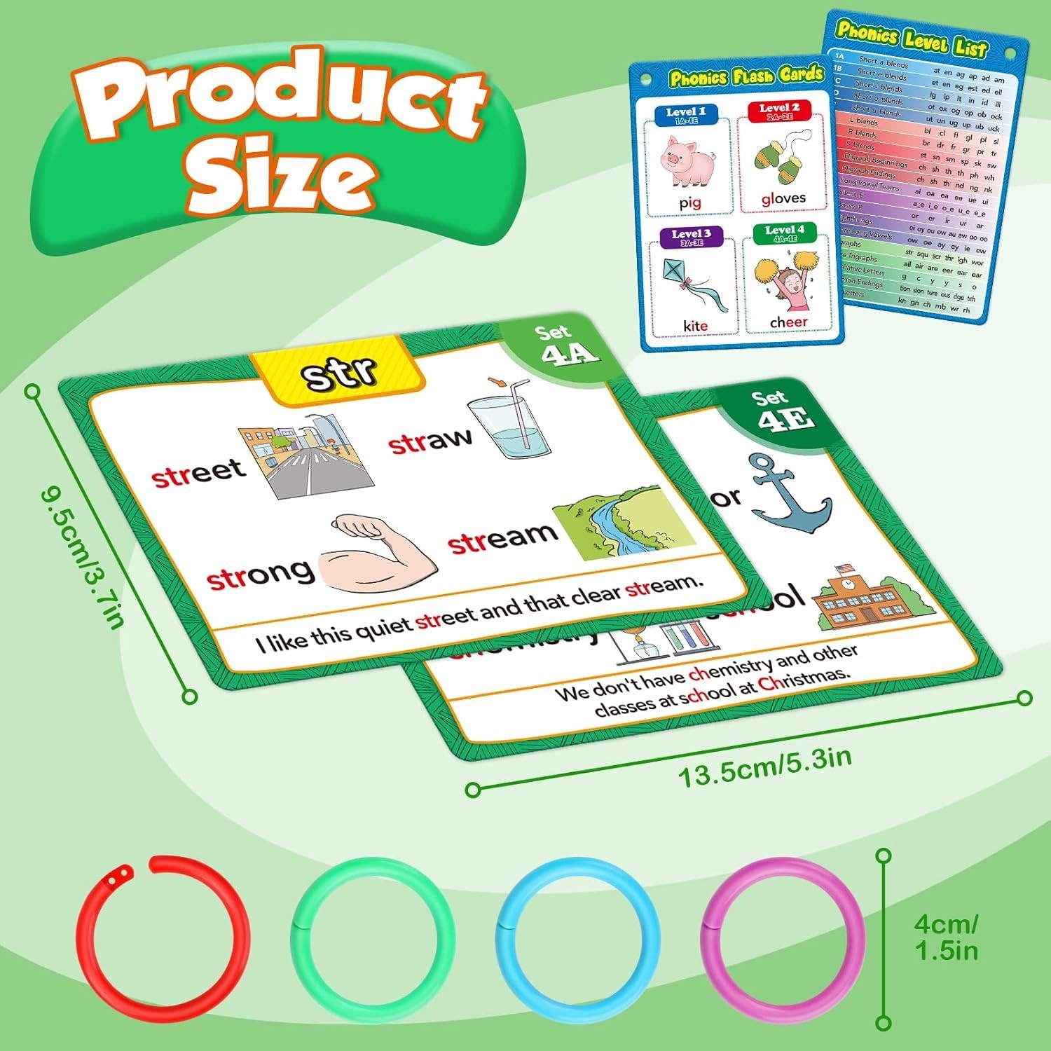 Torlam Phonics Flash Cards Learn to Read Spelling Reading Sight Words…