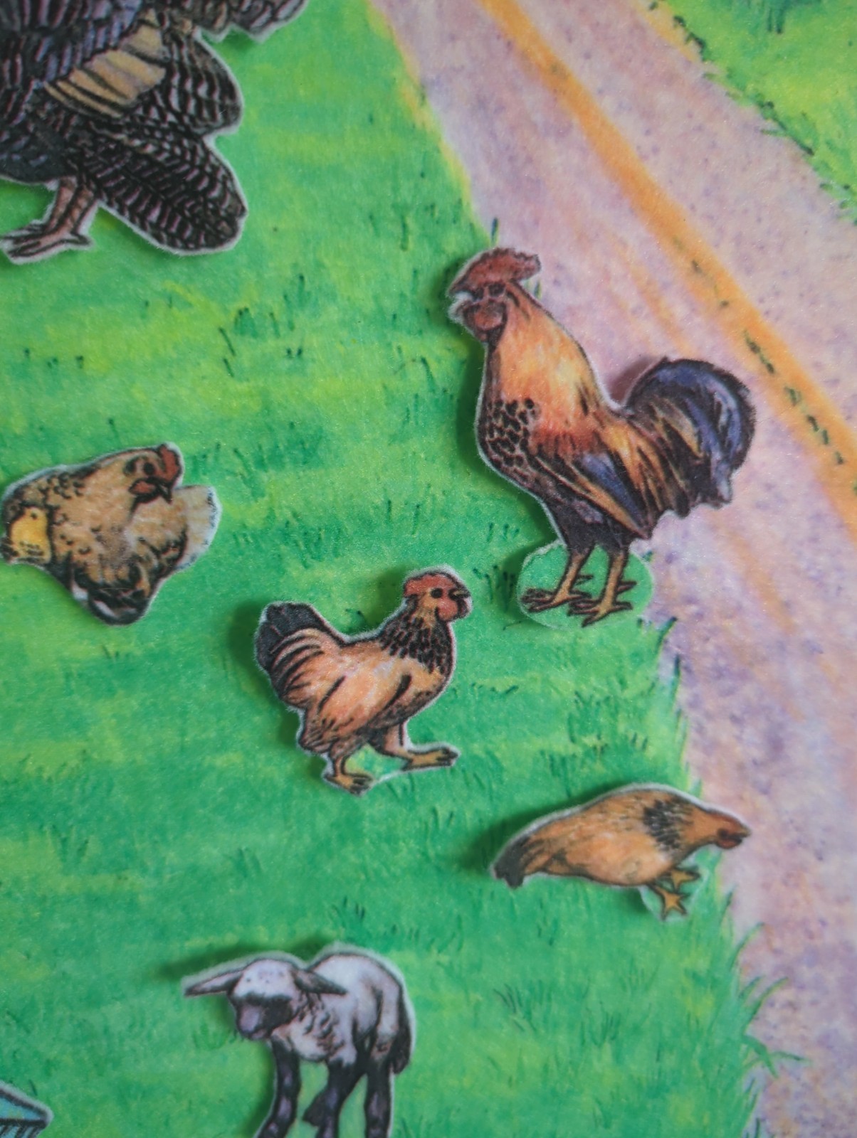 Felt Farm Animal Story Set Large 31″ X 23″ W/ 42 Animals, Buildings, Farmers Etc