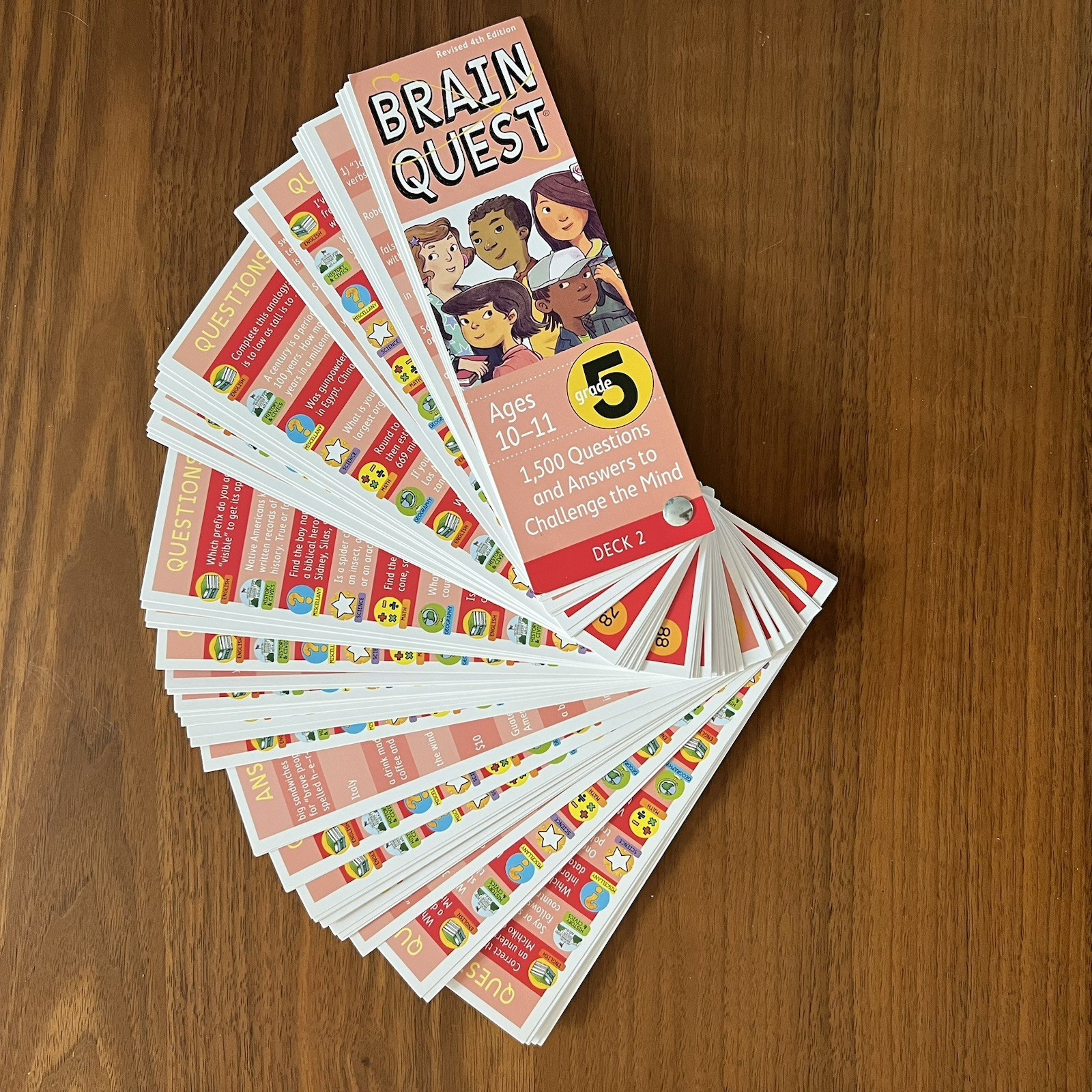 Brain Quest Learn 5th Grade Ages 10-11 Quiz Deck #2 Revised 4th Ed 2012