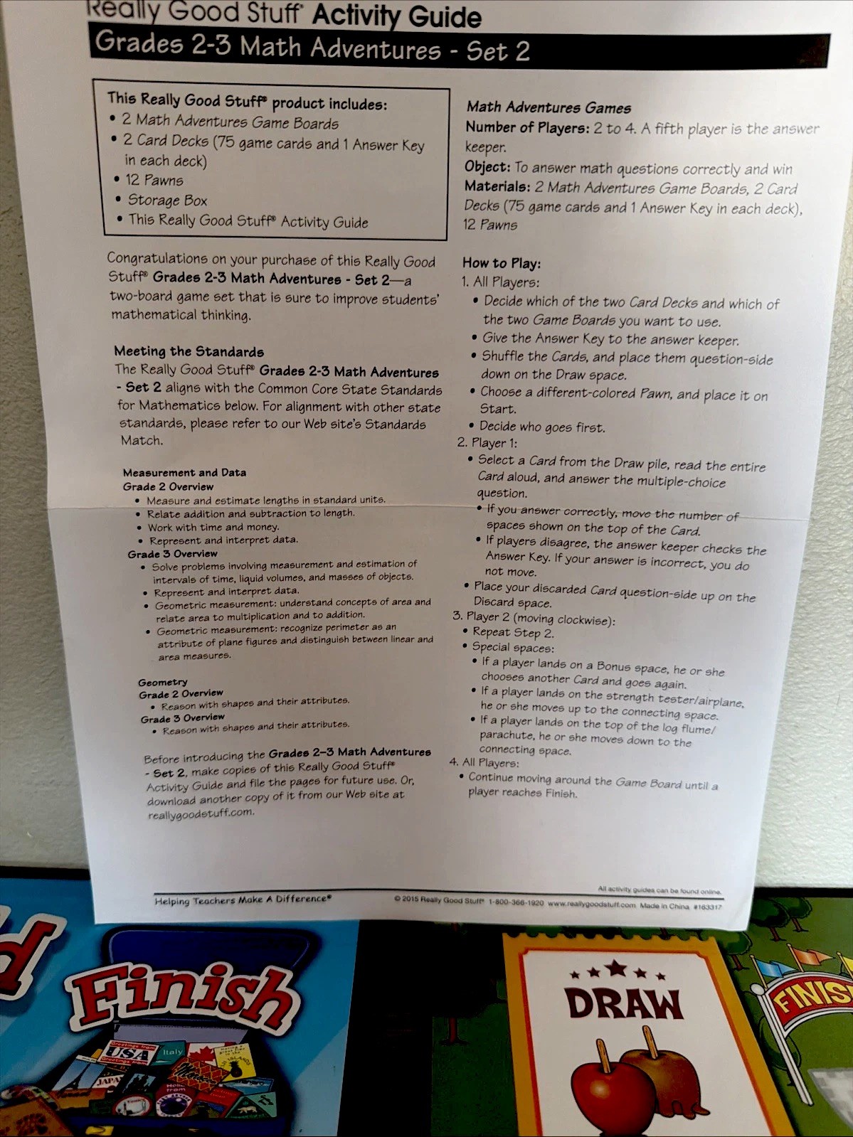 Really Good Stuff Math Adventures Grades 2-3 Set 2 Classroom Math Board Game Kit