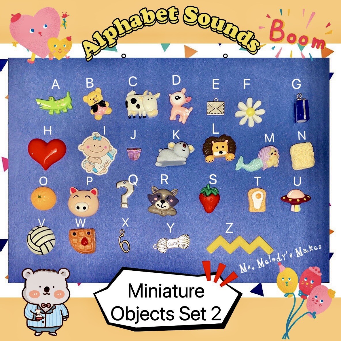 Set 2 Beginning Alphabet Initial Letter Sound Phonics Montessori Min Objects SLP