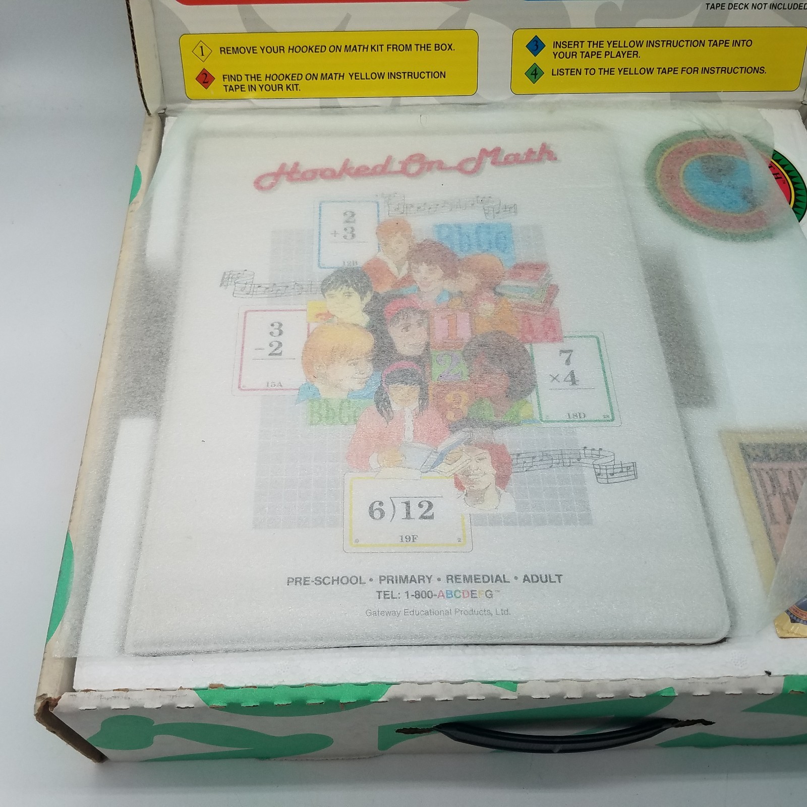 Vintage Hooked on Phonics Math Boxed Set Cassette Books Cards 1988 Home School