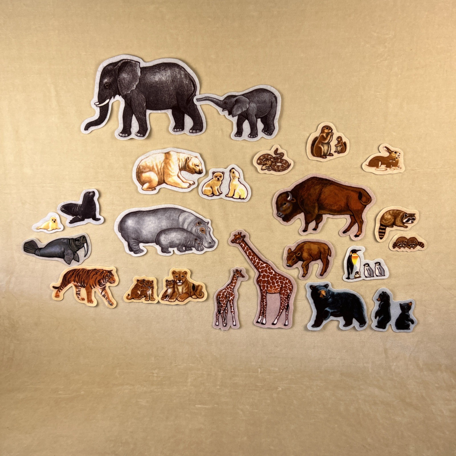 Little Folk Visuals Wild Animals Felt Precut Set of 23 Flannel Storyboard Kids