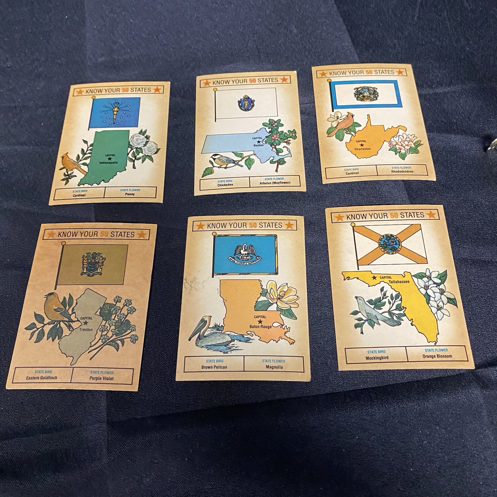 Rainbo Bread Know Your 50 States Playing Cards 30 Of 50 Cards 1975