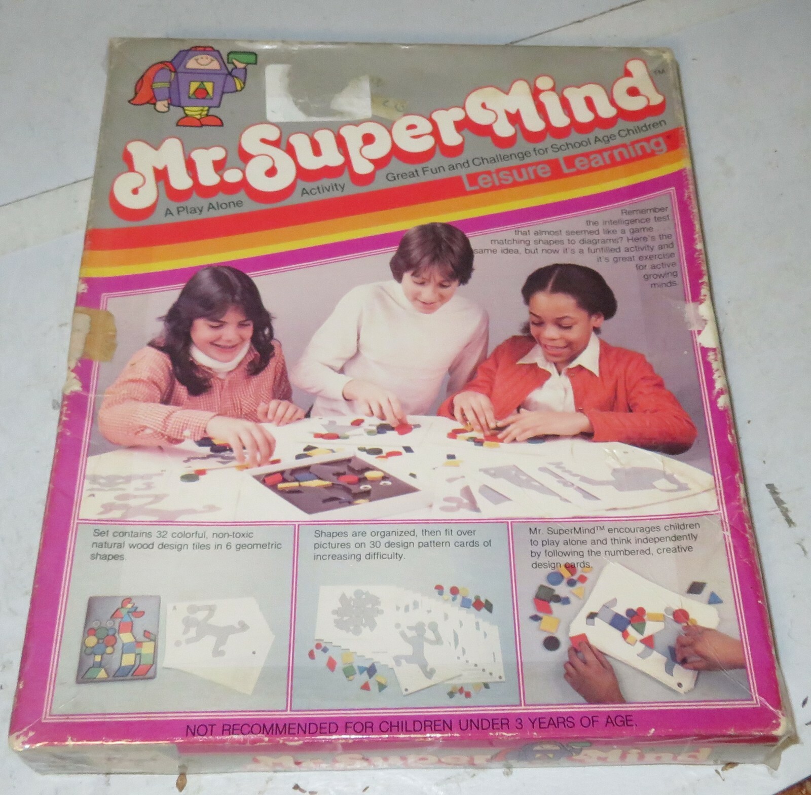 Leisure Learning Mr Super Mind Wood Shapes Educational Activity Set Complete Toy