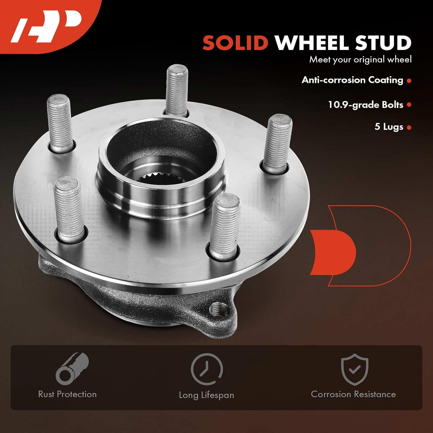 Front or Rear Wheel Bearing and Hub Assembly with 5-Lug Compatible with Suzuki G