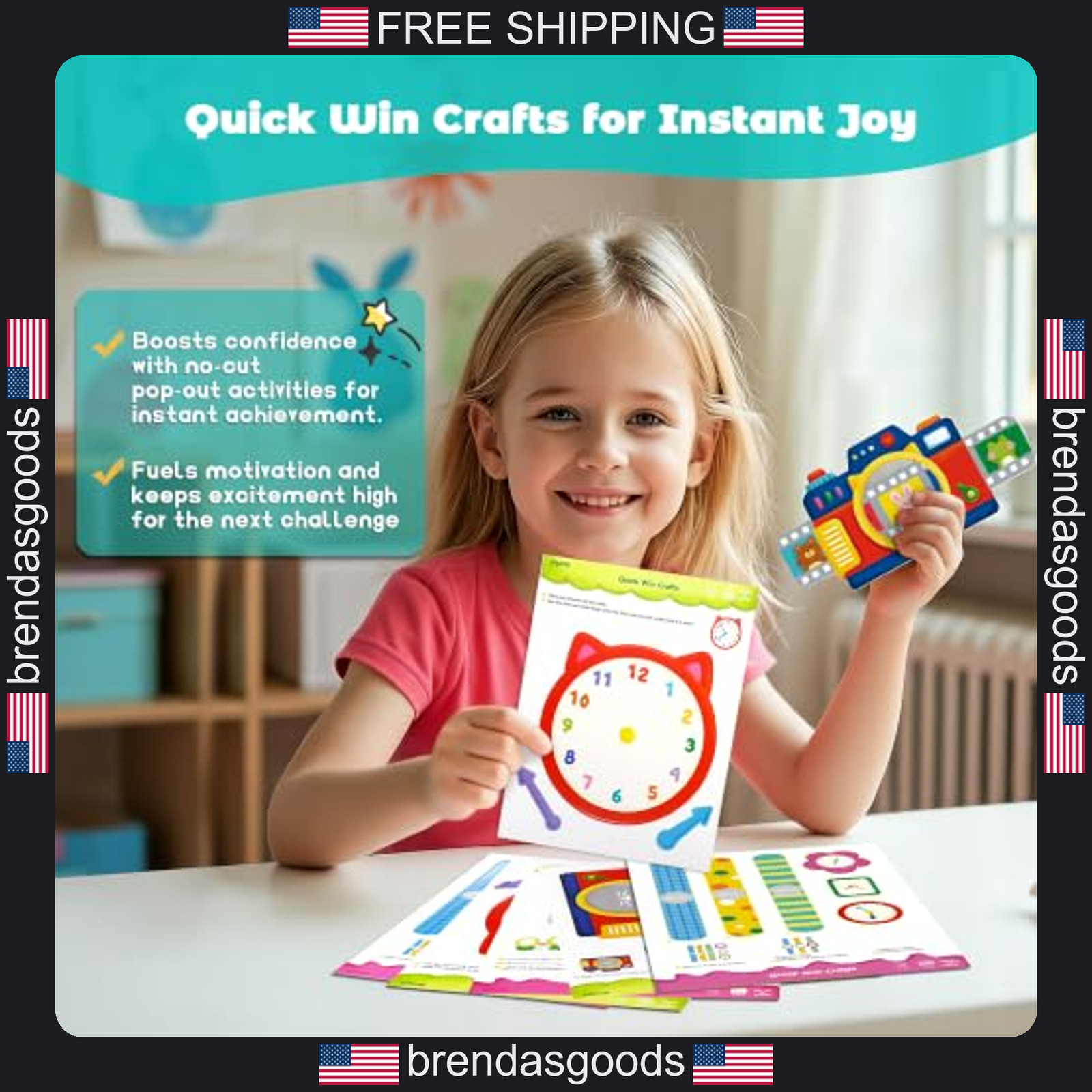 Kids Scissor Skills Activity Kit with 2 Safety Scissors and 27 Crafts