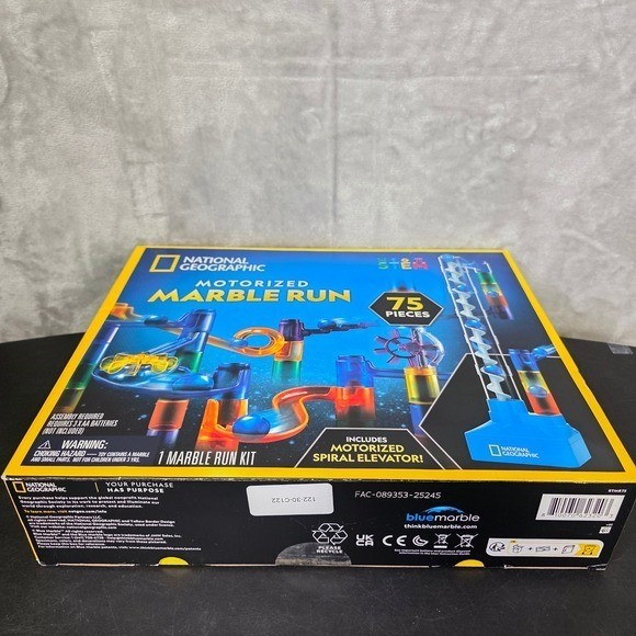 National Geographic Motorized Marble Run 75pc Kit Kids NEW Learn Building Toy