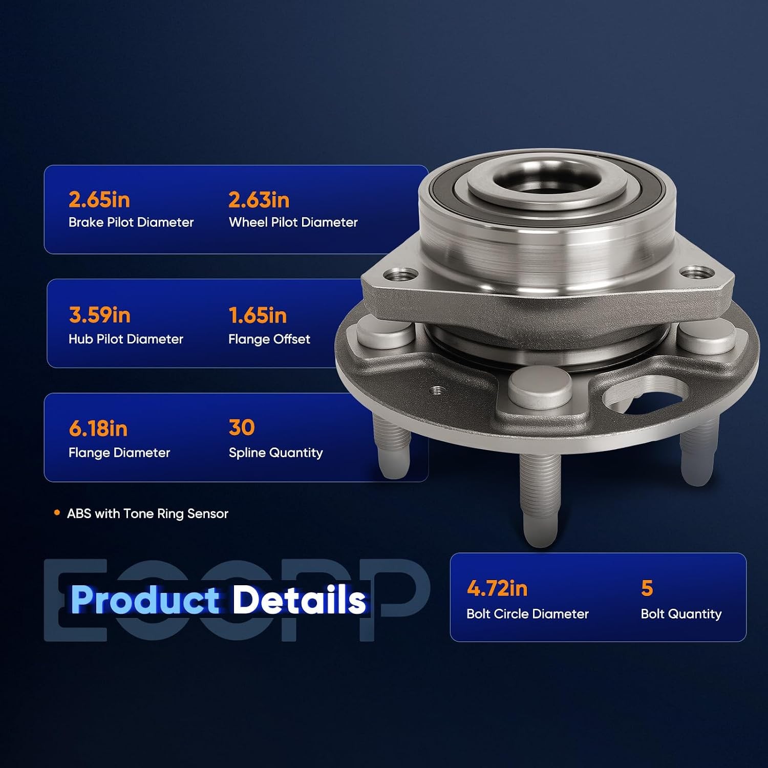Wheel Hub Bearing 2Pcs 513288 Cadillac XTS CTS Buick Chevy