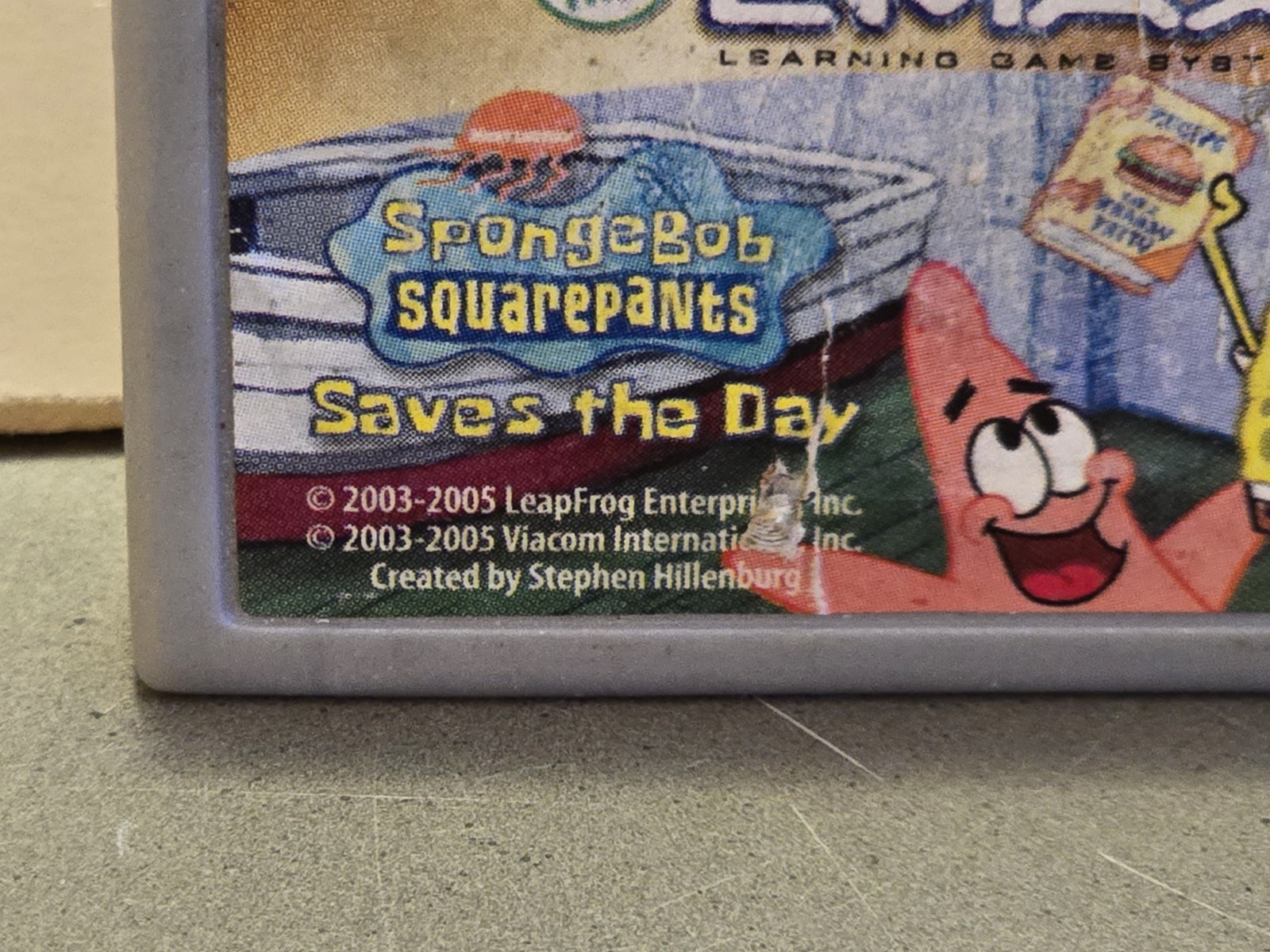 2005 Vintage Leapster Leap Frog L Max Sponge Bob Saves The Day Game