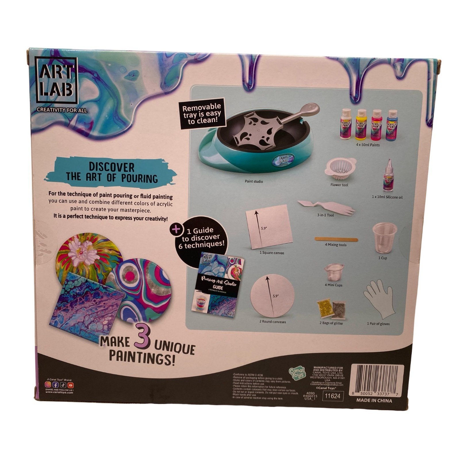 Art Lab Pouring Art Studio Kit 3 Pack Paint Pouring Set
