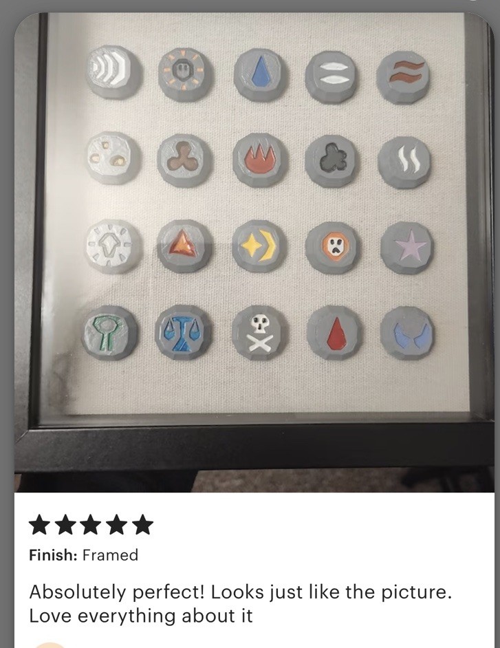 OSRS Frames Rune Set Birthday Christmas Gift For Fan