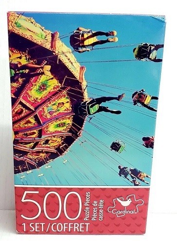 500pc PUZZLE JIGSAW SET WARMTH FIRE PLACE CAT RETRO FAIR RIDE CAROUSEL HOUSE NEW