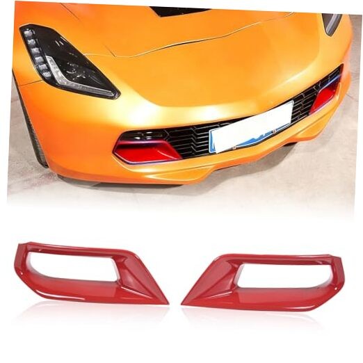 Front Bumper Side Air Duct Vent Frame for Corvette C7 Z06 2014-2019 ABS Car Red