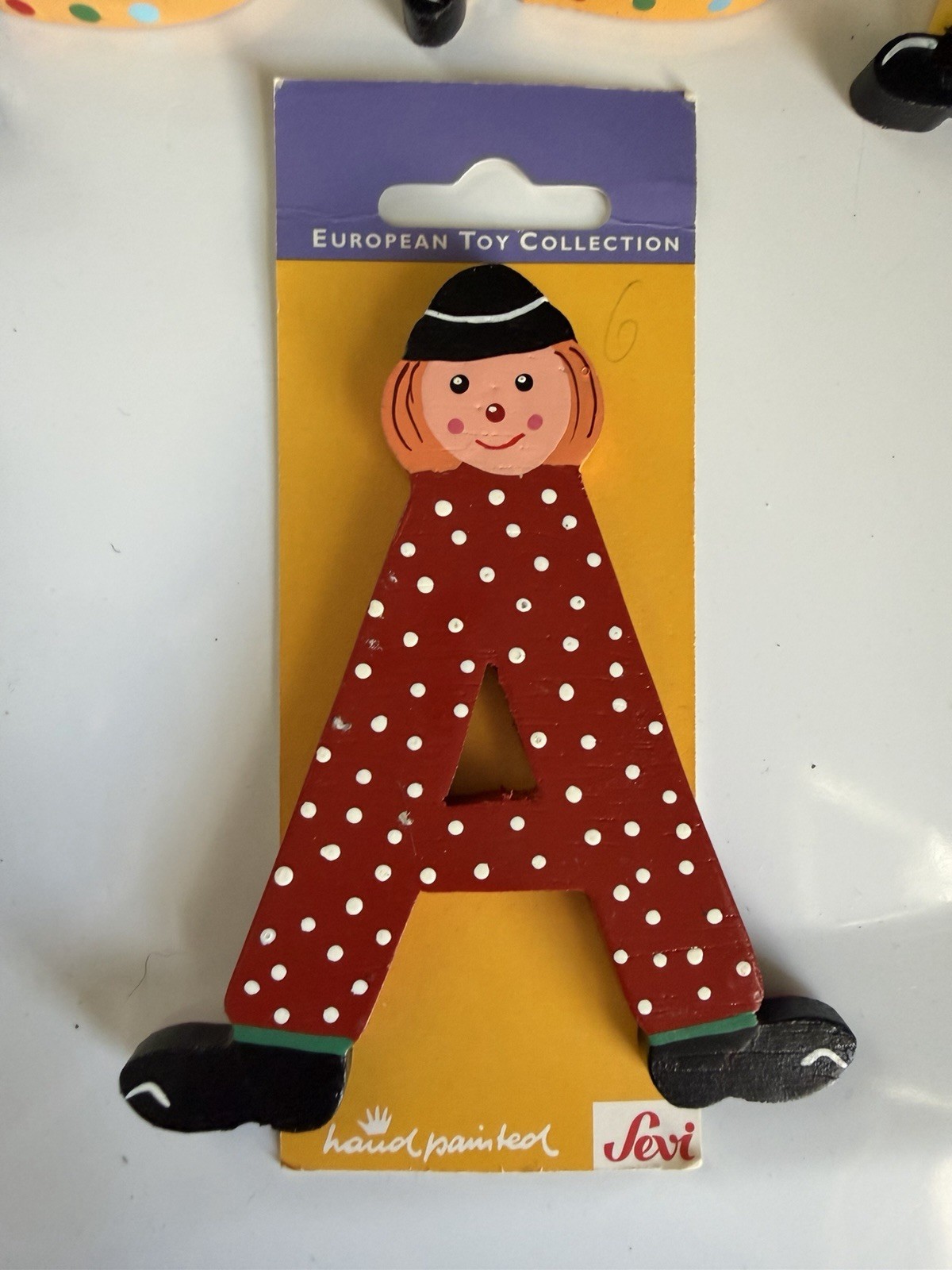 *Lot of 13 *Vintage *SEVI* Handpainted 3.5″ Wooden Clown Letters* Italy* NEW!*