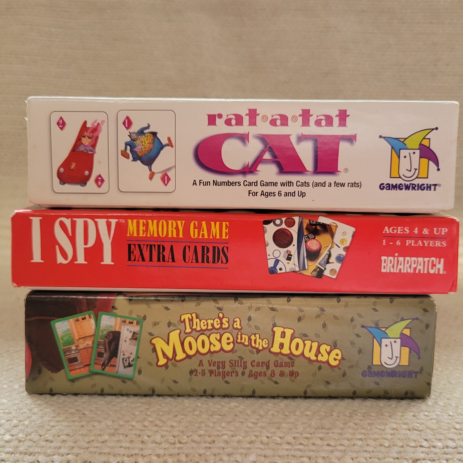 3 Card Games Rat-a-tat Cat Mouse in House I Spy Complete 23035