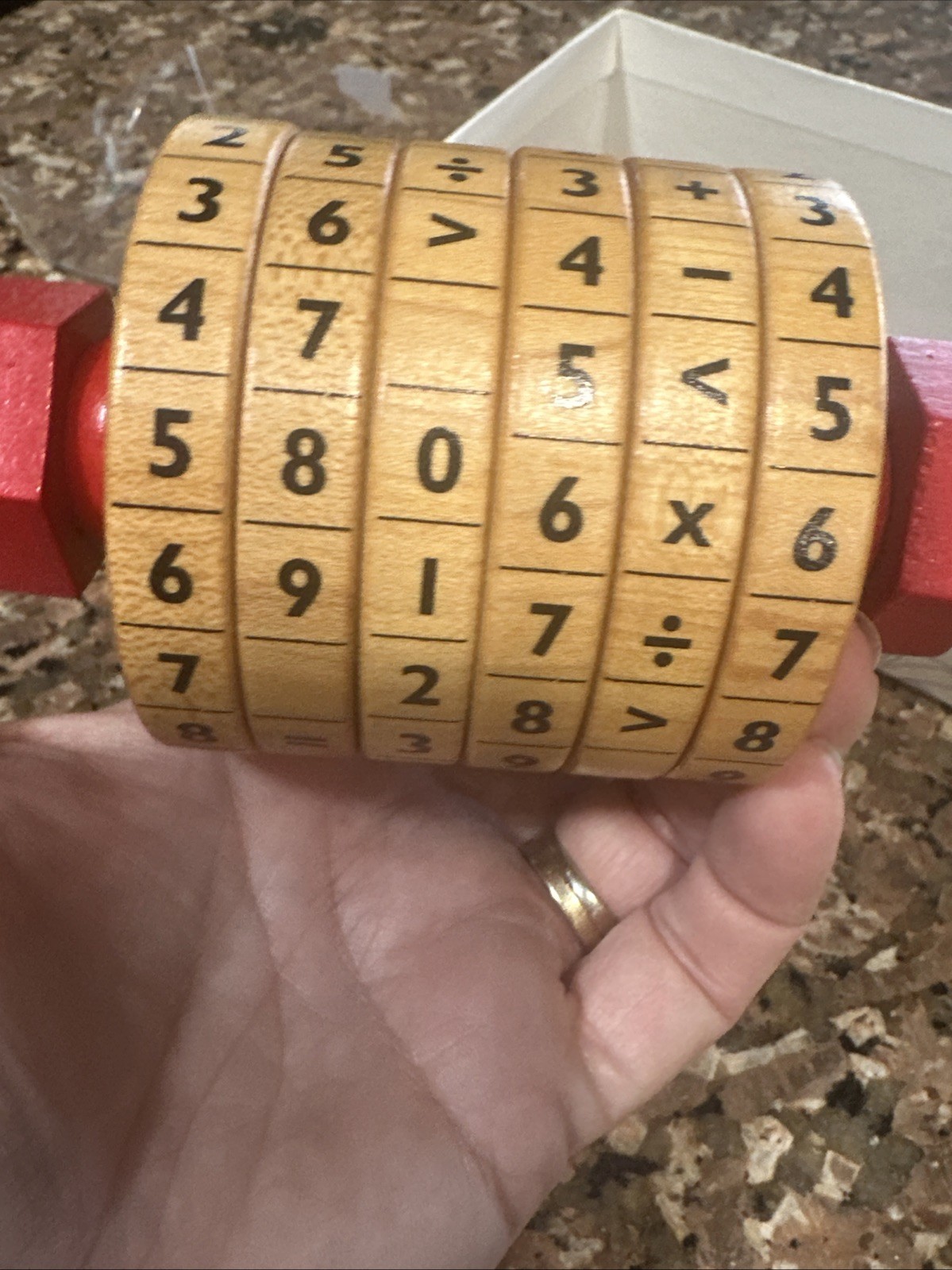 Putnam Learning Tool Wood Math American Numbers Wheel Vintage Box Included