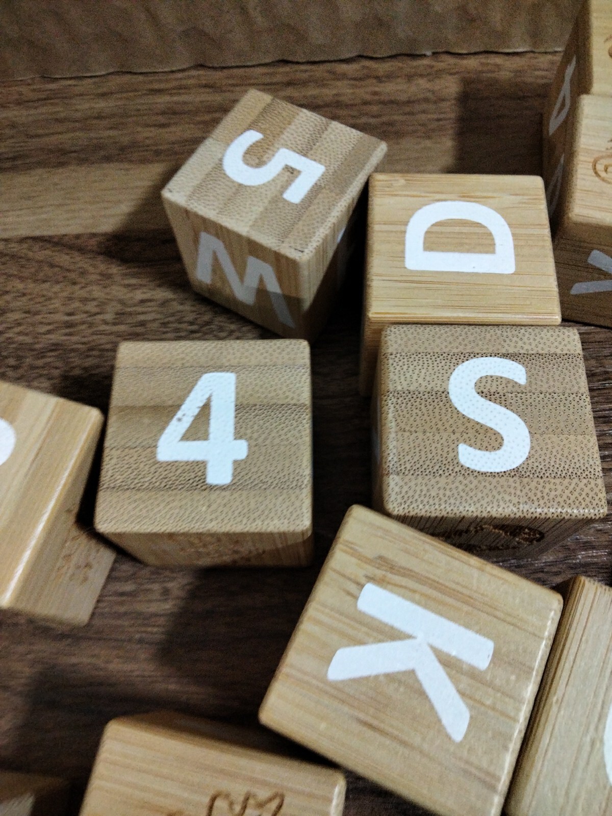 Kinderfeets Bamboo ABC 123 Blocks Symbols Of 4 Seasons & 4 Elements Of Earth