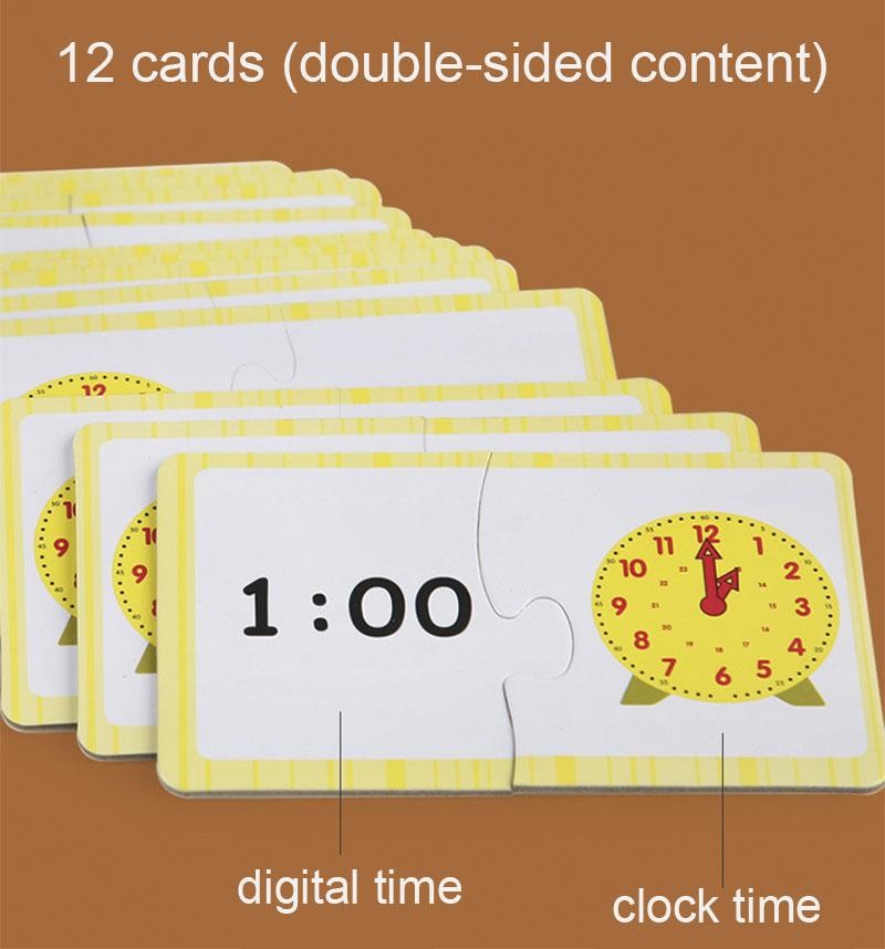 Children Time Learning Clock Puzzle Montessori Educational Matching Toy