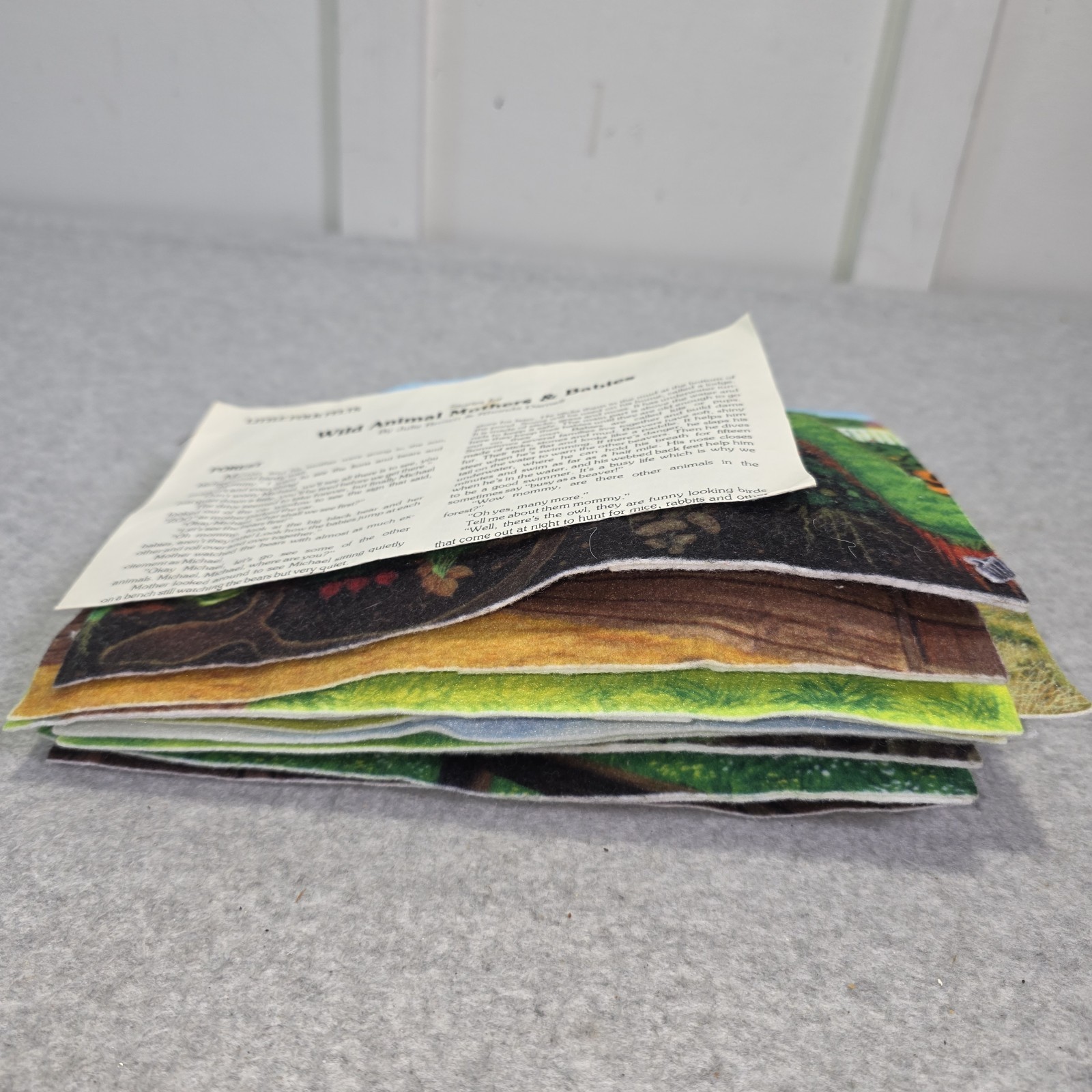 Little Folk Visuals Felt Wild Animal Mothers And Her Babies 1985 Cut Story Book