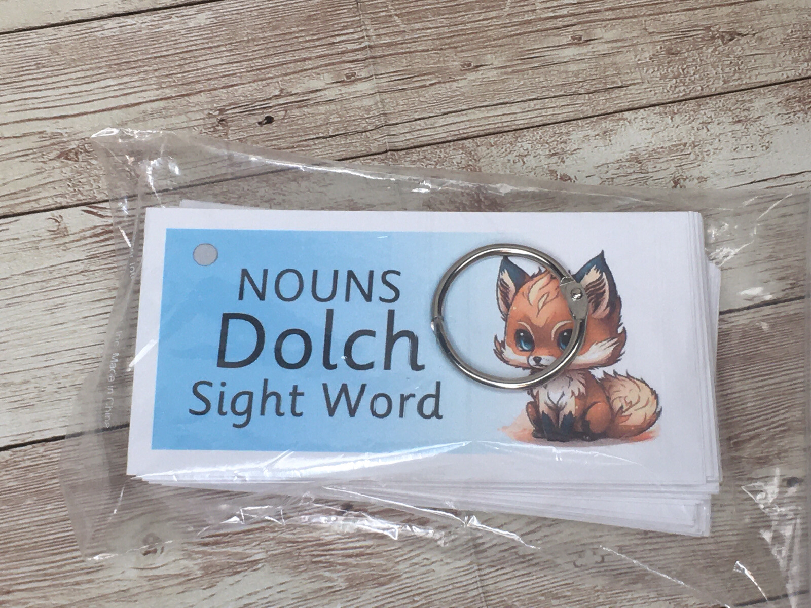 Literacy Learning Resource Dolch Nouns Word and Ring 95 Words