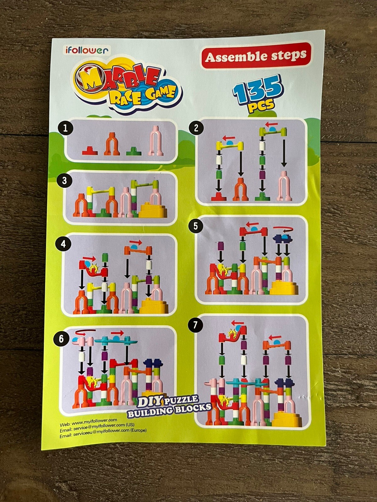 Marble Race Game 135 Pieces STEM Toy Ages 3+ Model 8104 ifollower Creative Fun!