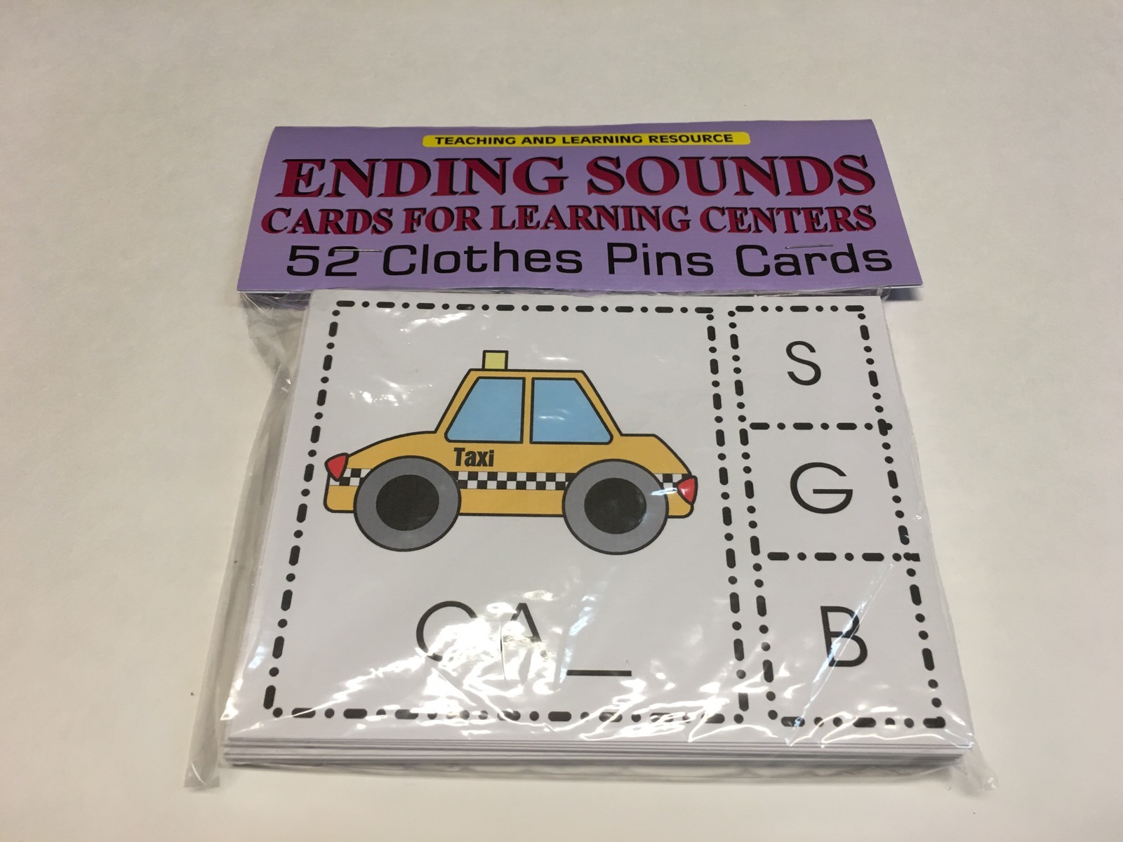 ENDING SOUNDS – Cards for Learning Center 52 Cards- LettersTeaching Pre-k