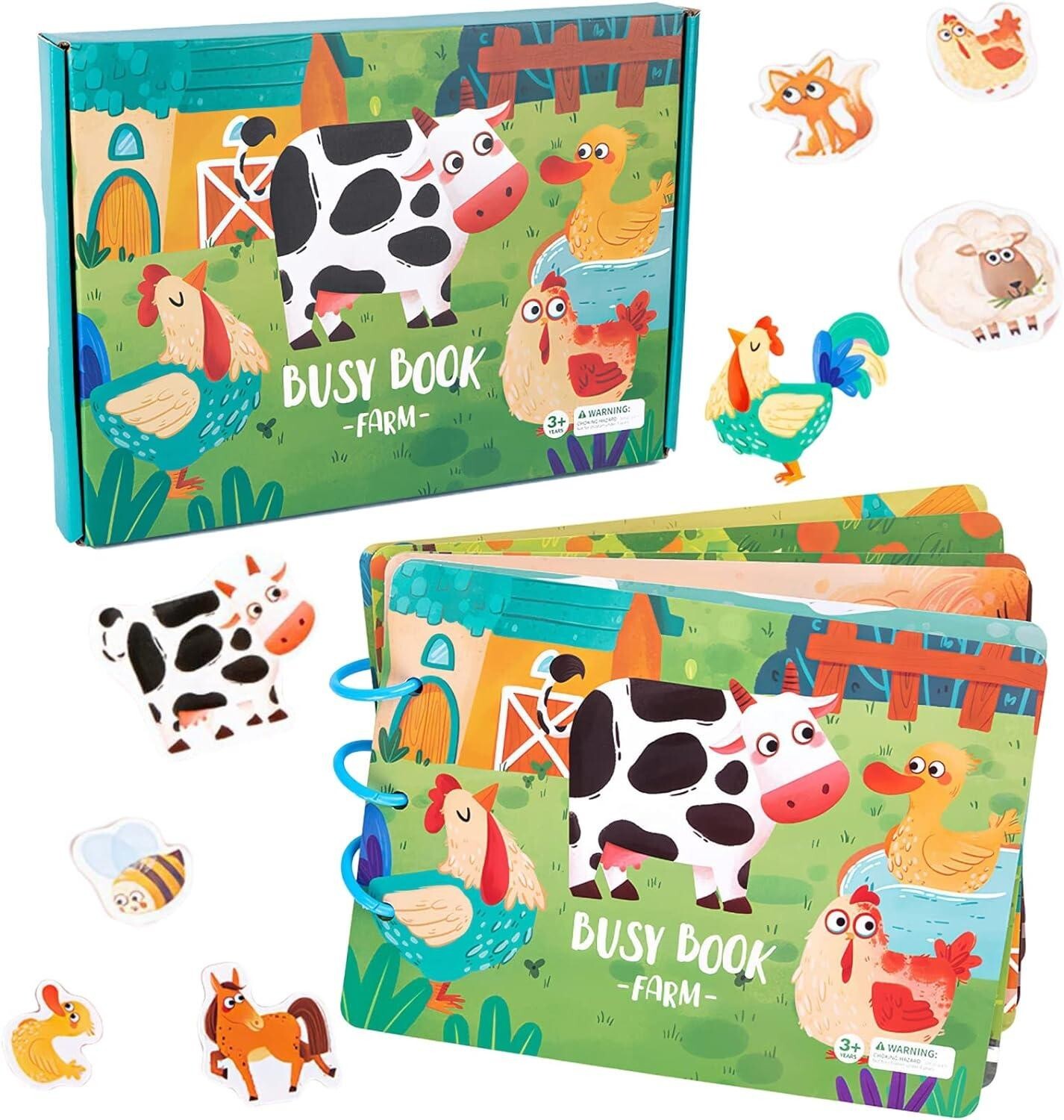 DIY Quiet Book for Toddlers, Montessori Busy Book for Kids, Dinosaur(Bulk 3Sets)