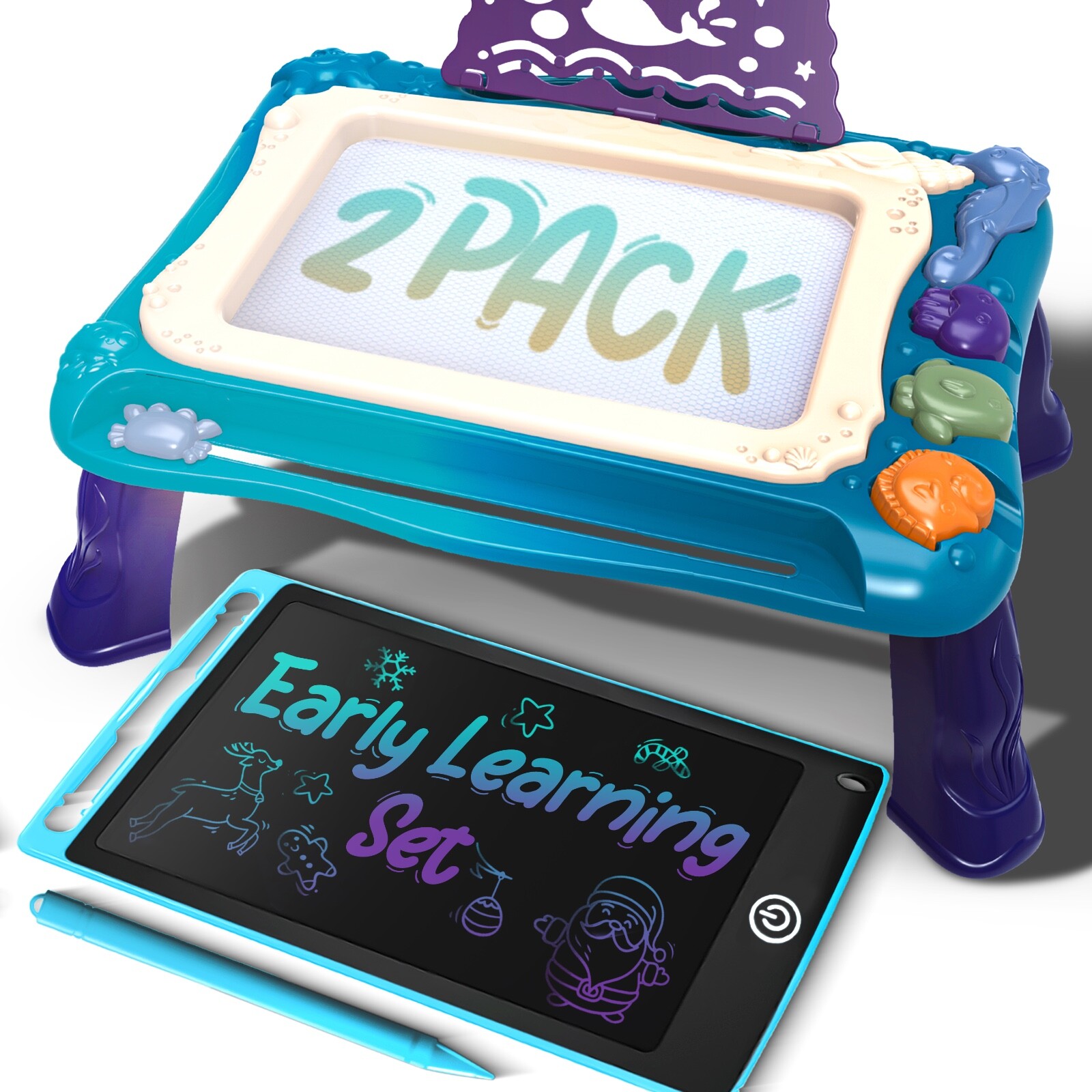 JoyX 2-Pack Magnetic Drawing Board & LCD Tablet for Kids – Joy-Doodle & Portable