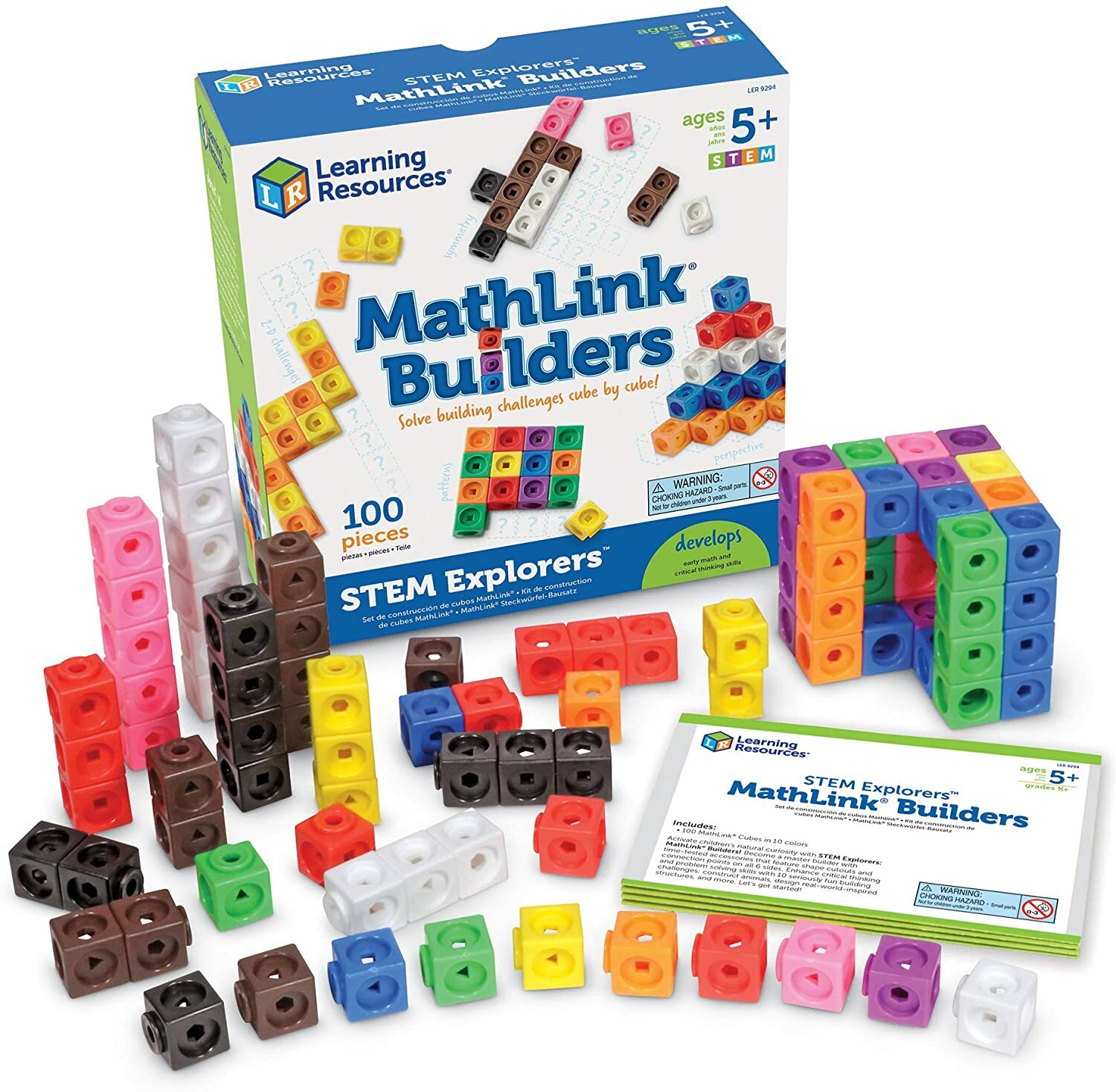 Learning Resources STEM Explorers, Math Cubes, Early Math Skills, Mathlink Build