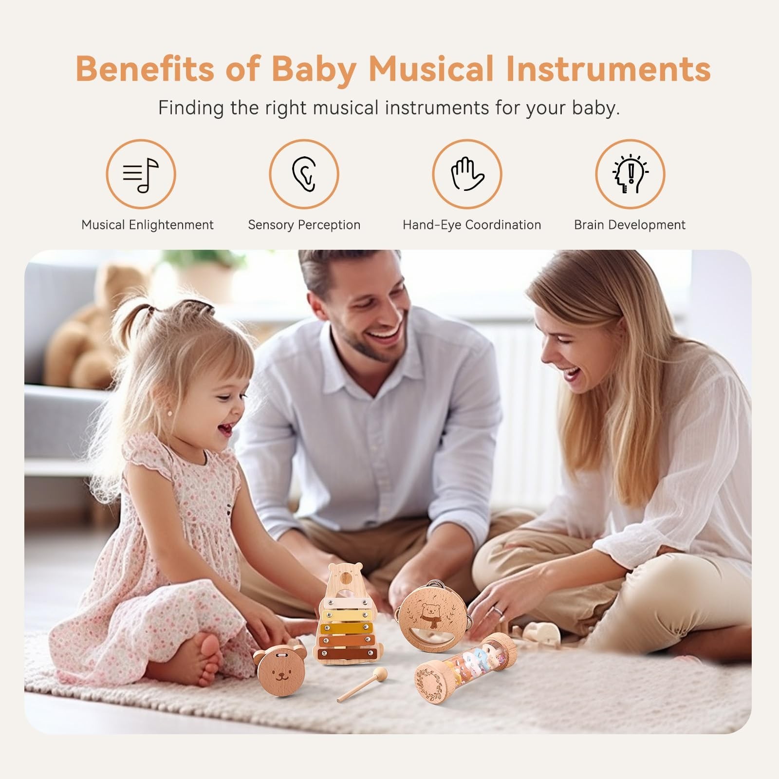 Baby Musical Instruments – Your Child’s First Musical Toys with Castanet…