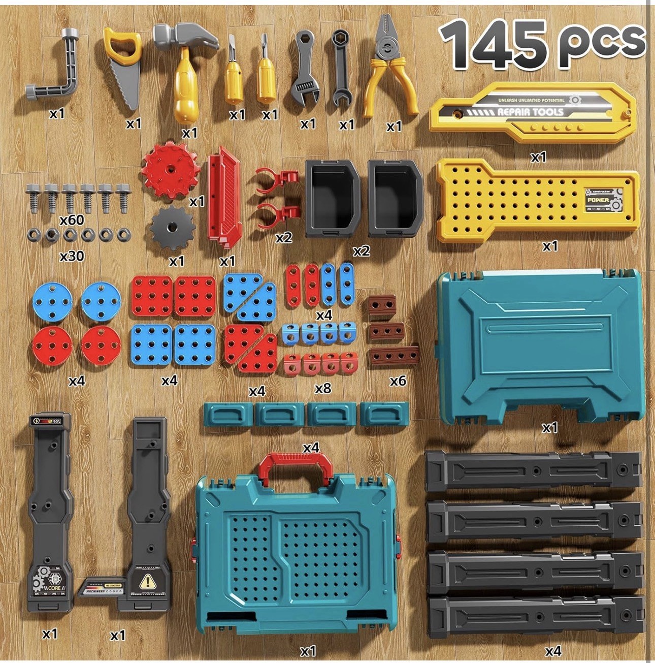 Kids Tool Set Workbench Toy – 2-in-1 Construction Playset for Ages 3-8