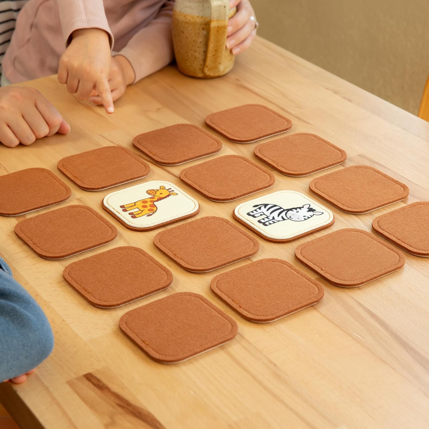 Felt Safari Animal Memory Game for Toddlers Educational Wild Animal Match