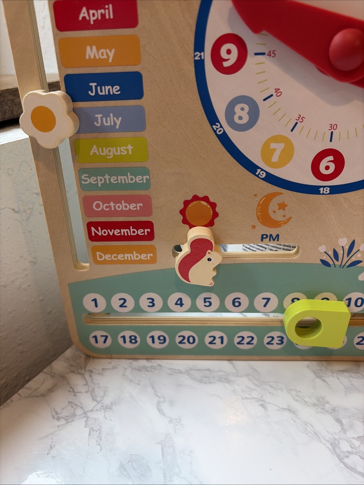 Tooky Toy My Calendar Wooden Learning Board Clock Weather Months Days