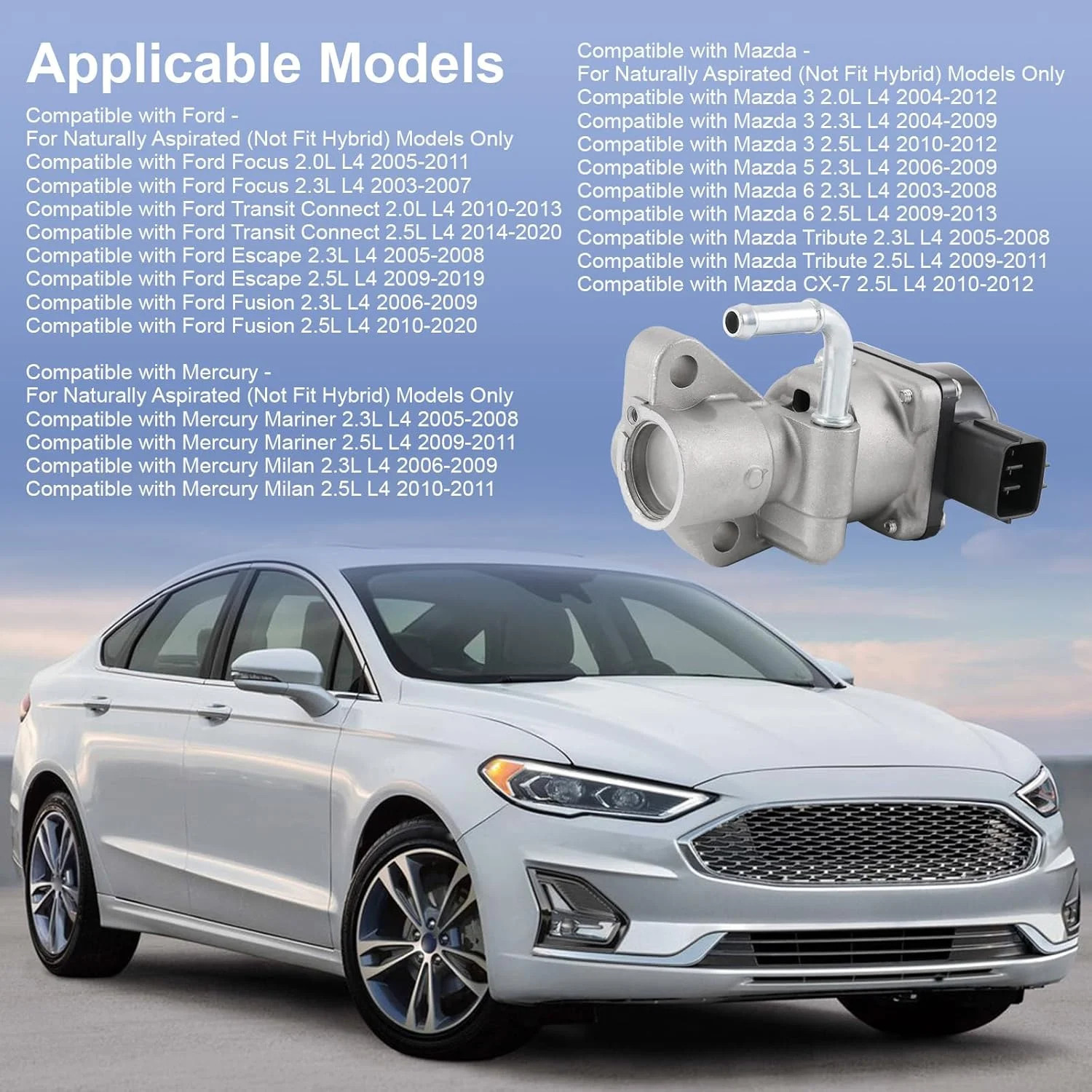 EGR Exhaust Gas Recirculation Valve For Ford Escape Focus Fusion Transit Connect