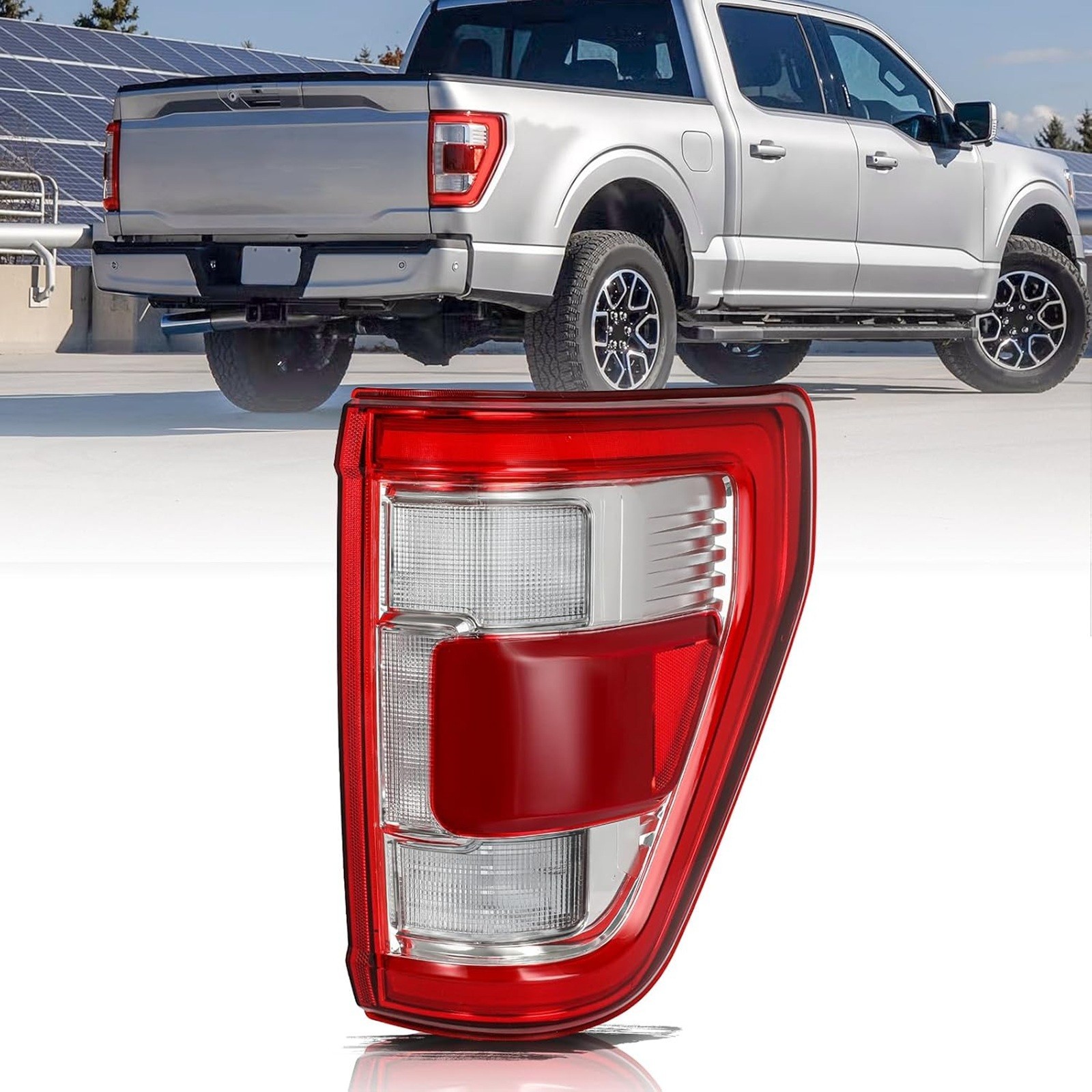 Right Passenger Side LED Tail Light for 2021 2022 2023 Ford F150 w/ Blind Spot