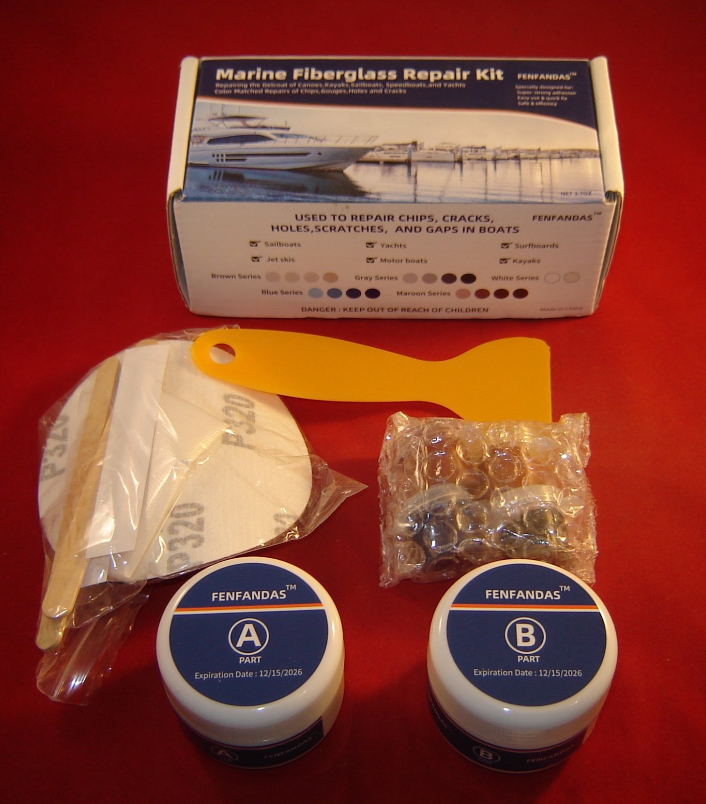 Fiberglass Boat Repair Kit (Color Match), Gel Coat Repair Kit for Boats, Marine