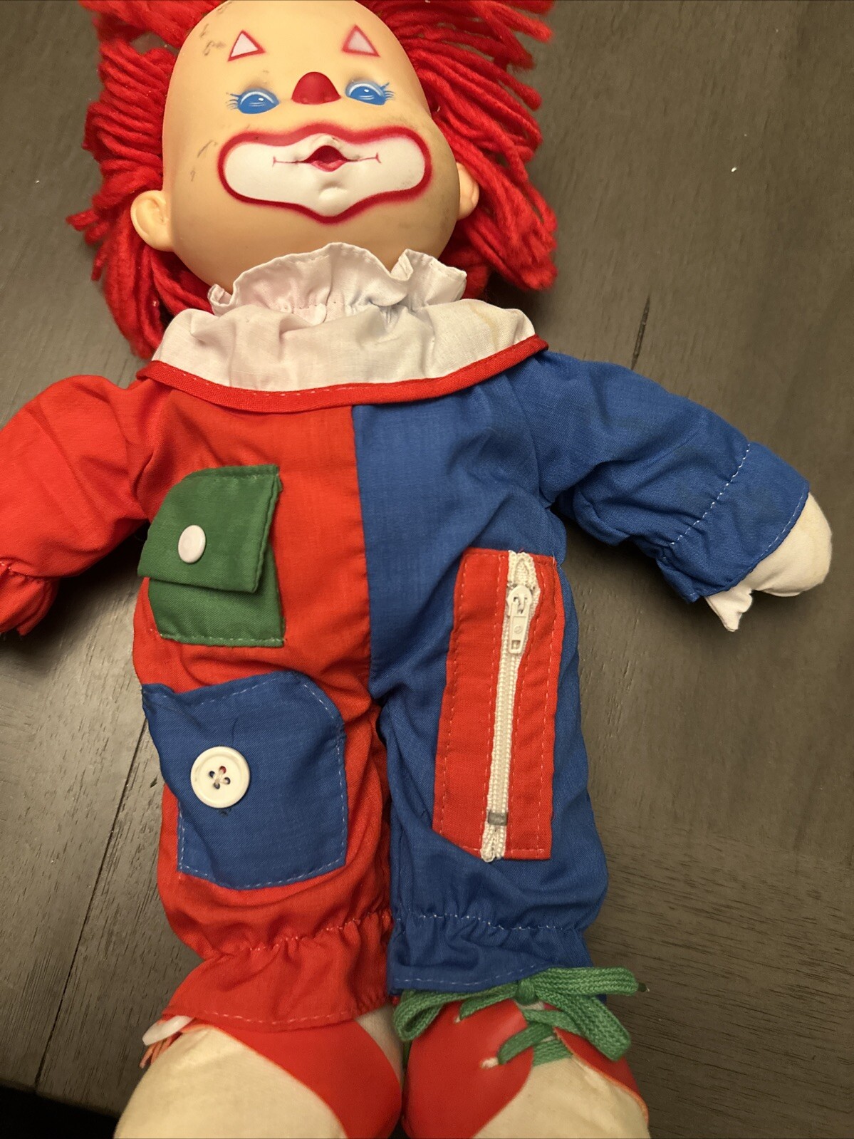 Chadwick DRESS ME Clown Doll 14″ Teaching Plush Snap Button Zipper Vintage