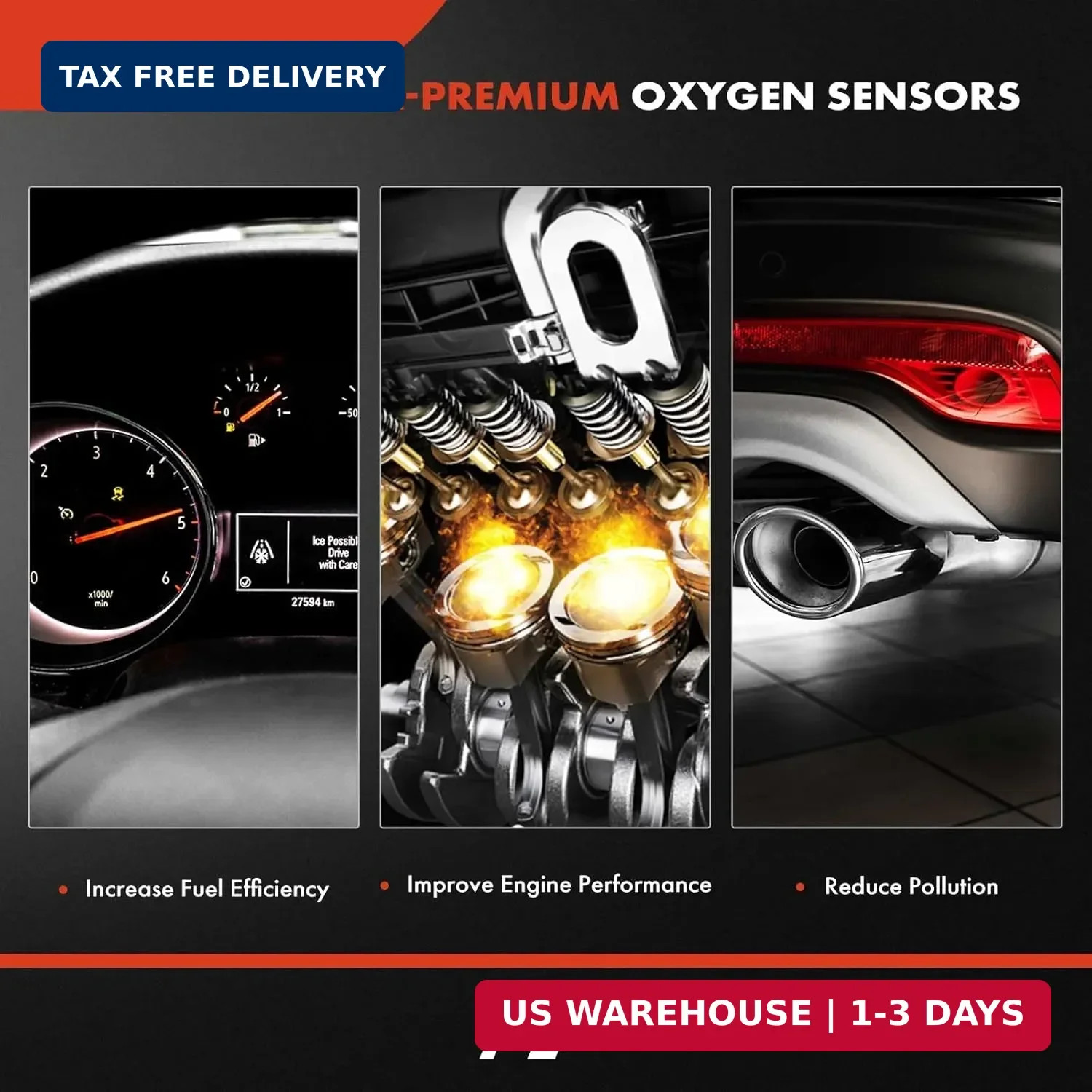 A-Premium 4Pcs O2 Oxygen Sensor Upstream and Downstream Compatible with